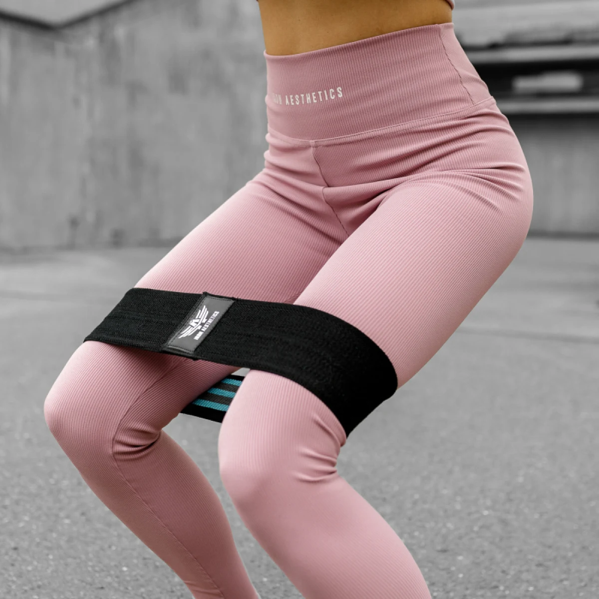 Dámské pásové legíny Iron Aesthetics Rib, dusty růžové · záber 2