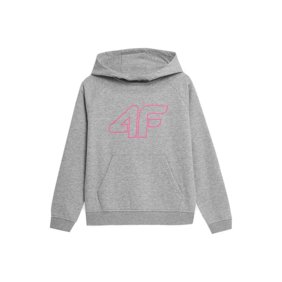 Dívčí mikina s kapucí 4F JUNIOR GIRLS SWEATSHIRT JBLD002-25M-GREY MELANGE · záber 4