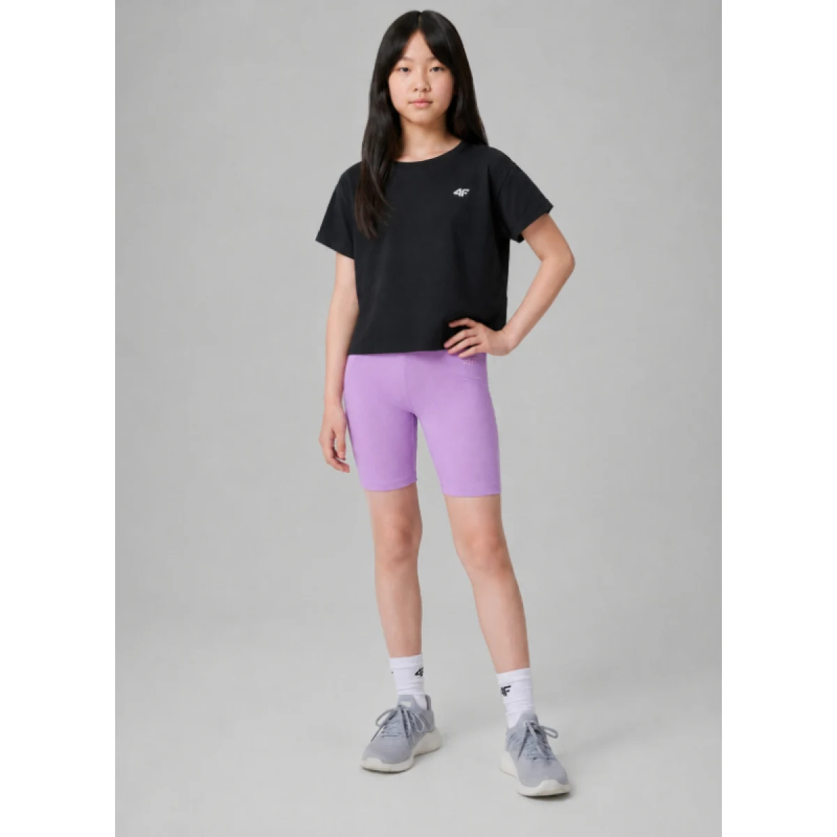 Dívčí kraťasy 4F JUNIOR SHORT TIGHTS CAS F024-51S-VIOLET · záber 4