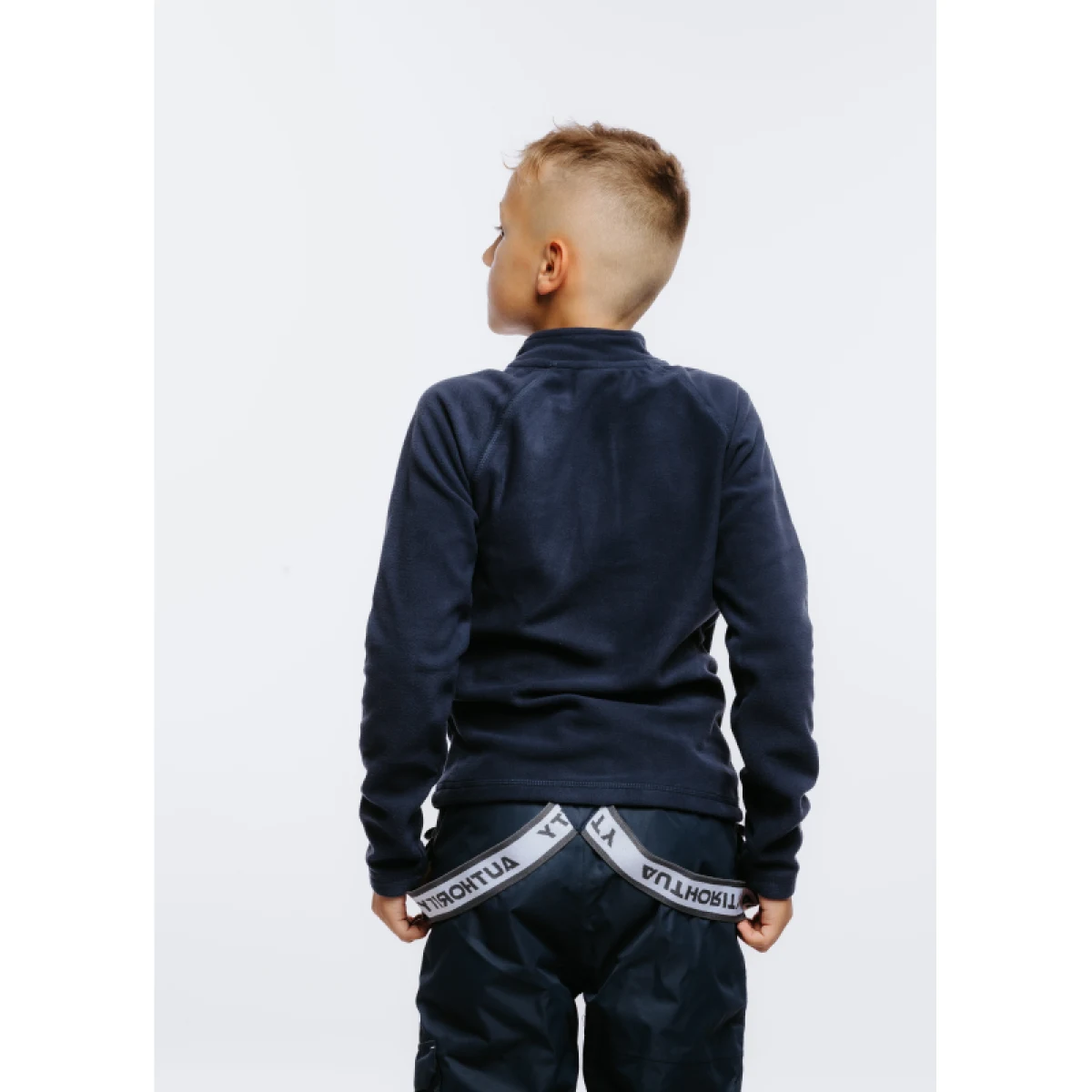 Chlapecká lyžařská fleecová mikina 4F JUNIOR FLEECE UNDERWEAR-JAW23UFLEM019-31S-NAVY · záber 3
