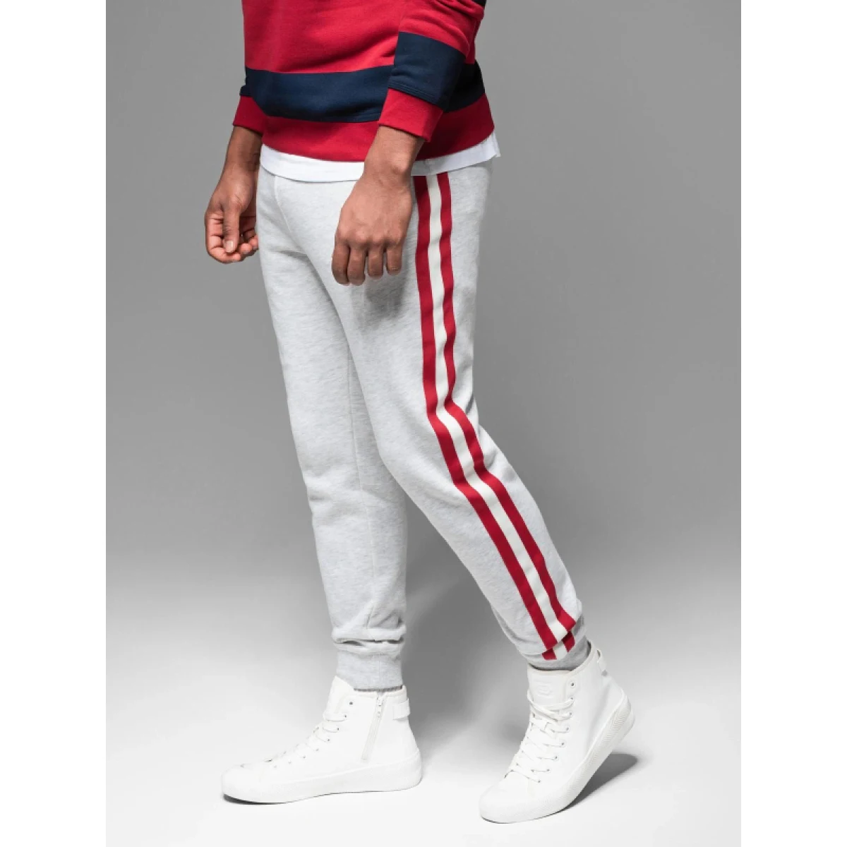 Pánské tepláky OMBRE Pants OM-PASK-0258 V-1ight greyelange · záber 4