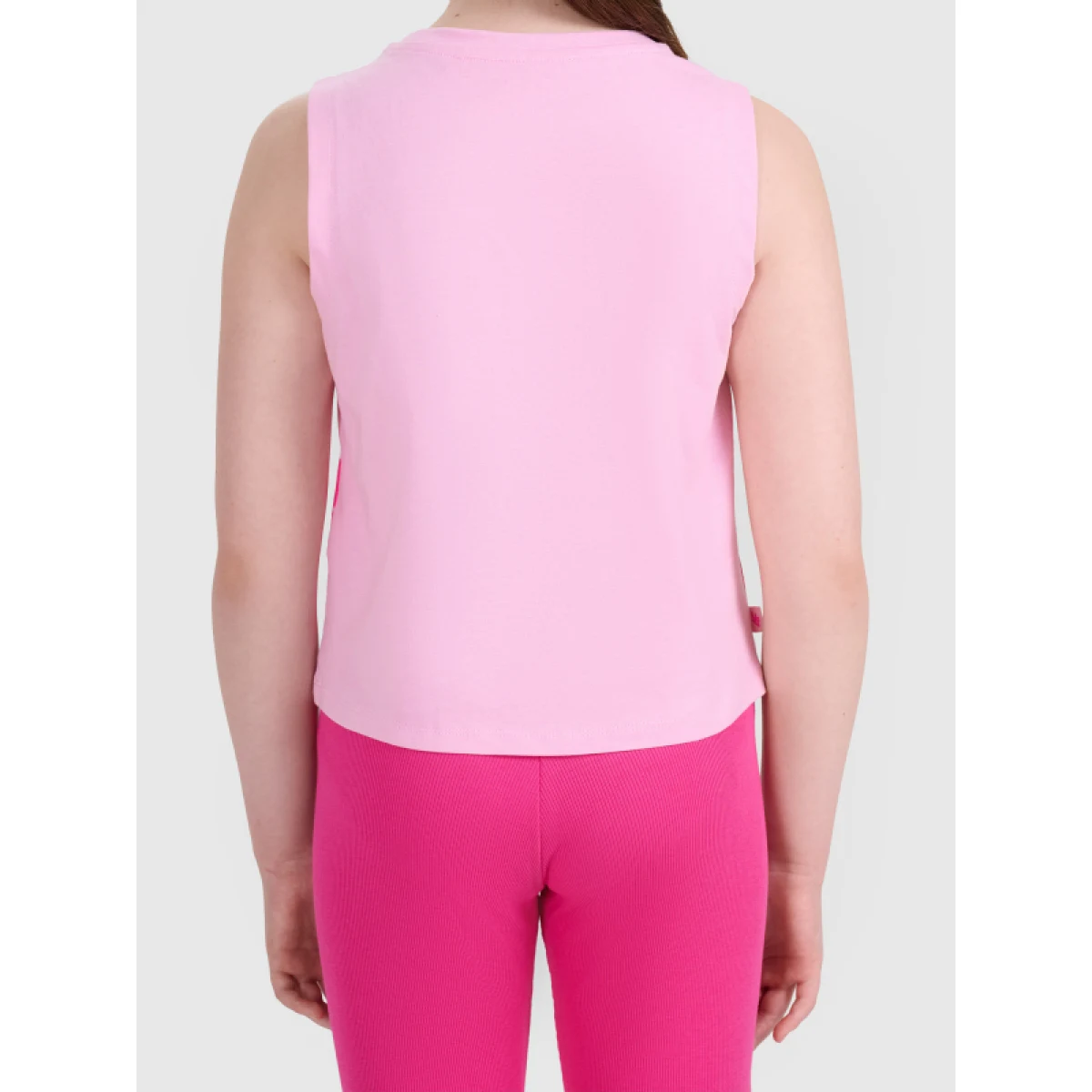 Dívčí tričko bez rukávů 4F JUNIOR SLEEVELESS F263-56S-LIGHT PINK - Barva: ružová · záber 4