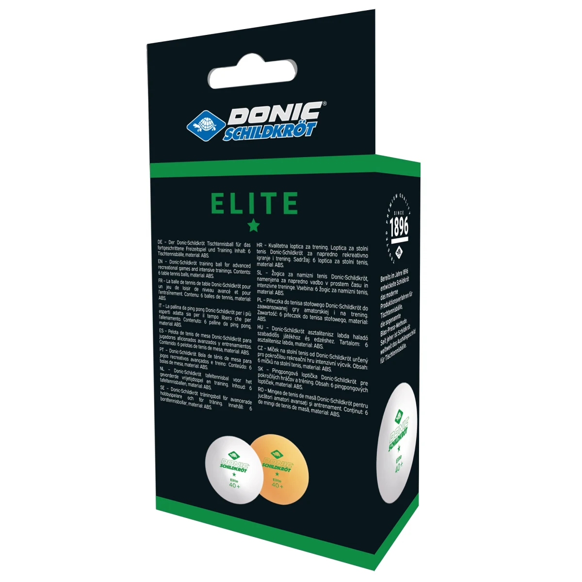 Míčky na stolní tenis DONIC Elite TT-Ball * 6ks - bílé a oranžové · záber 3