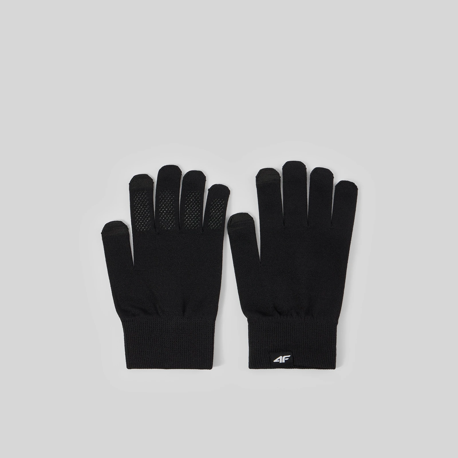 4F Unisex pletené rukavice Touch Screen - černé L/XL · záber 1