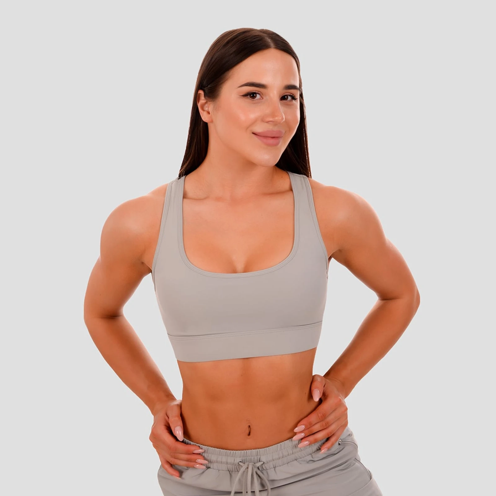 GymBeam Sportovní podprsenka Mesh Panel grey - Velikost: XS | Barva: sivá | Hmotnost: 0,14 kg | Balení: 100 · záber 3