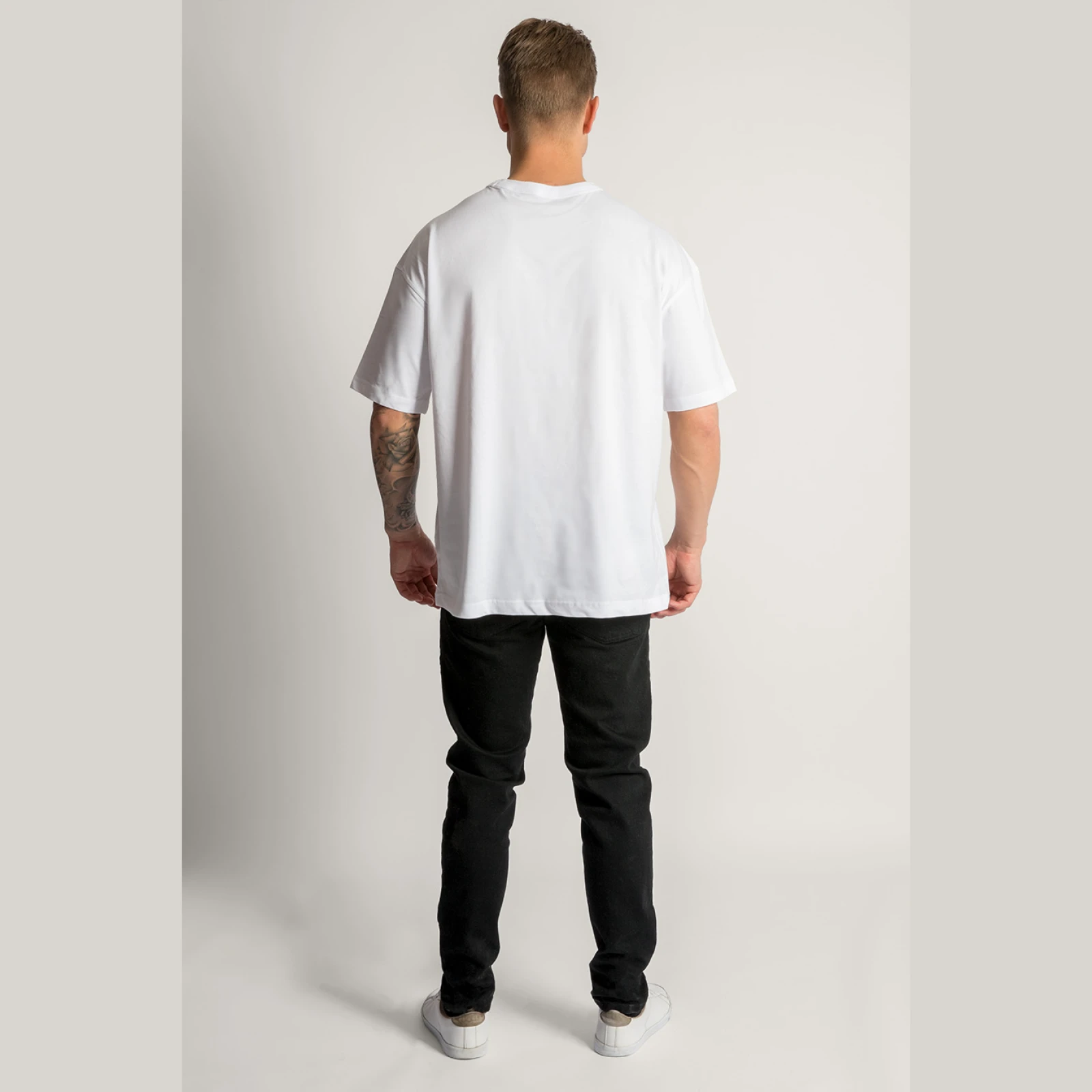 Oversized Tričko, Barva Bílá, s Potiskem Angry Smiley · záber 8