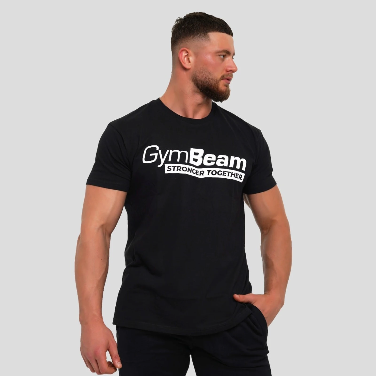 GymBeam Tričko Stronger Together Black - Barva: čierna | Hmotnost: 0,211 kg · záber 2