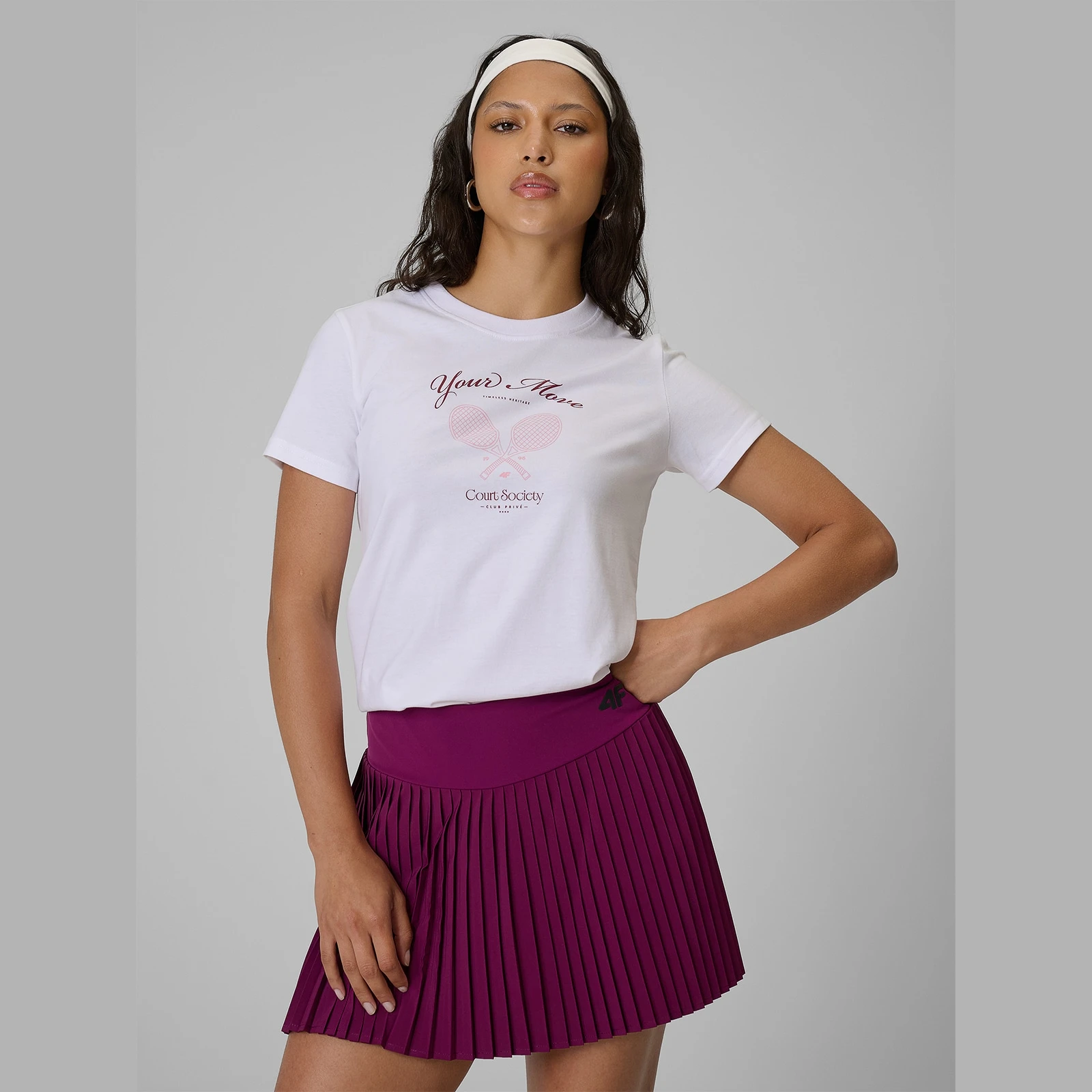 4F T-shirt regular s potiskem dámský - růžový XS · záber 3