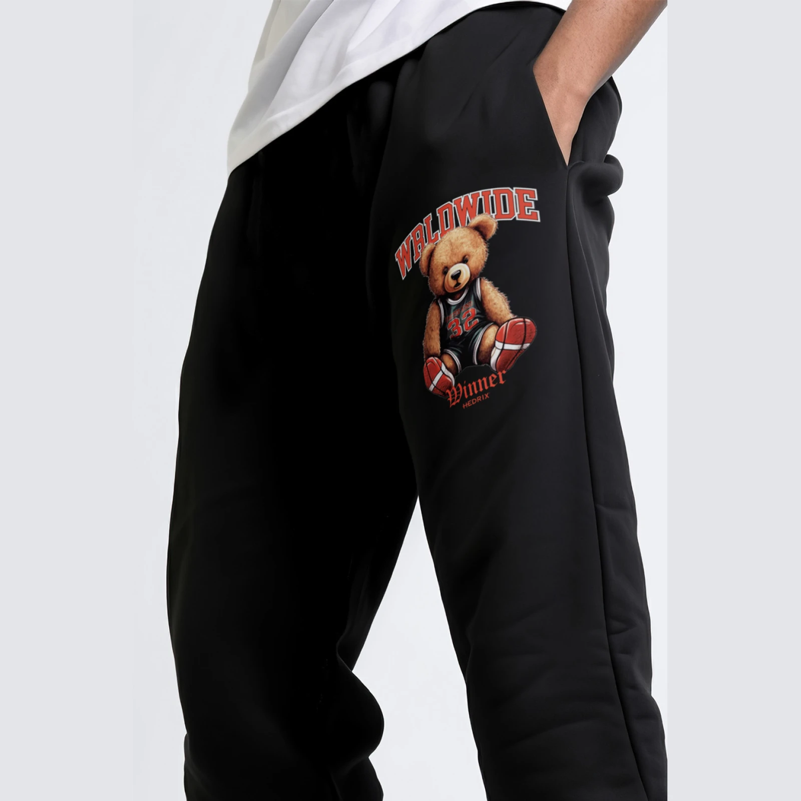 Tepláky Jogger , Barva Modrá, s Potiskem Wordwide Winner Teddy · záber 4