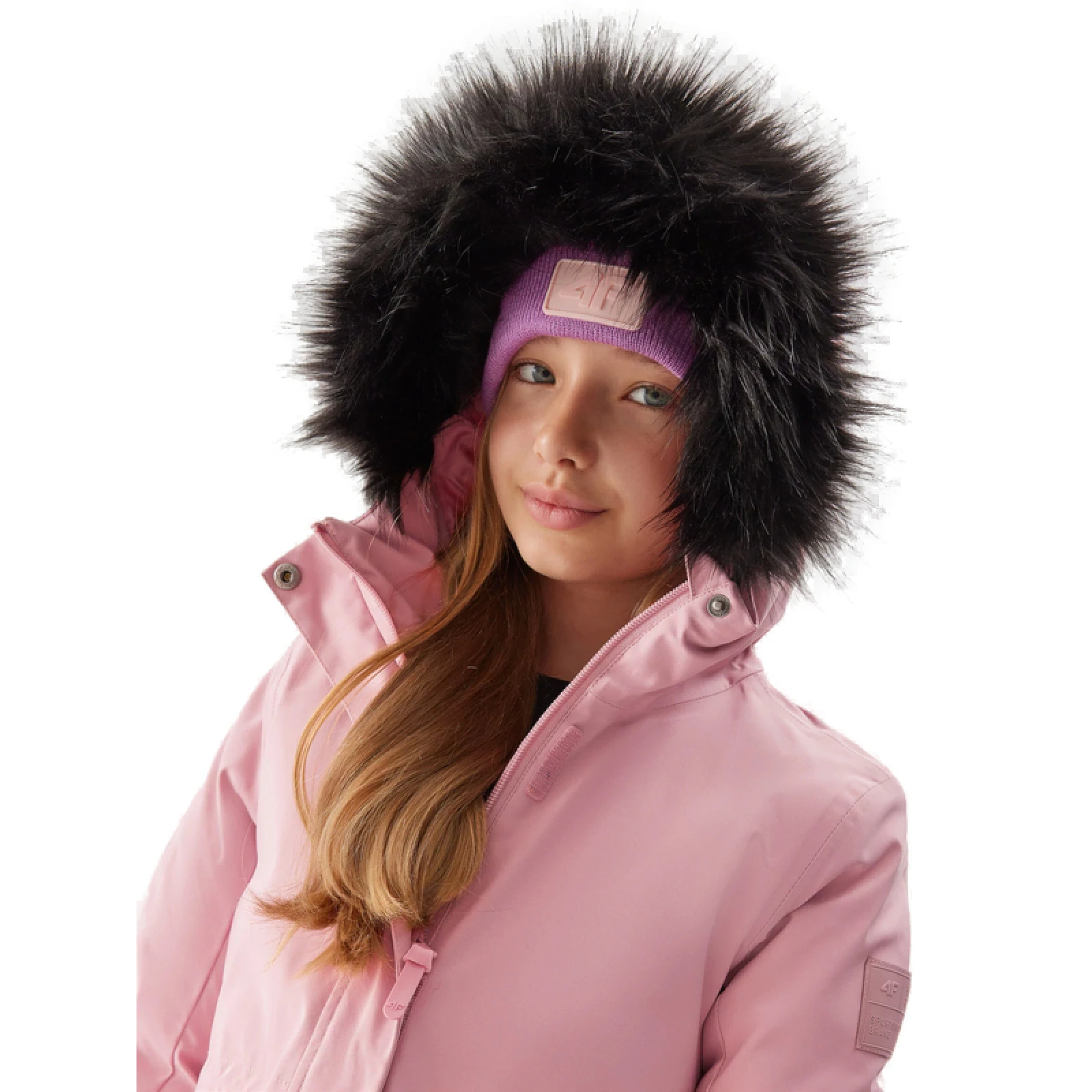 Dívčí bunda 4F JUNIOR JACKET-JAW23TJACF106-56S-LIGHT PINK · záber 3