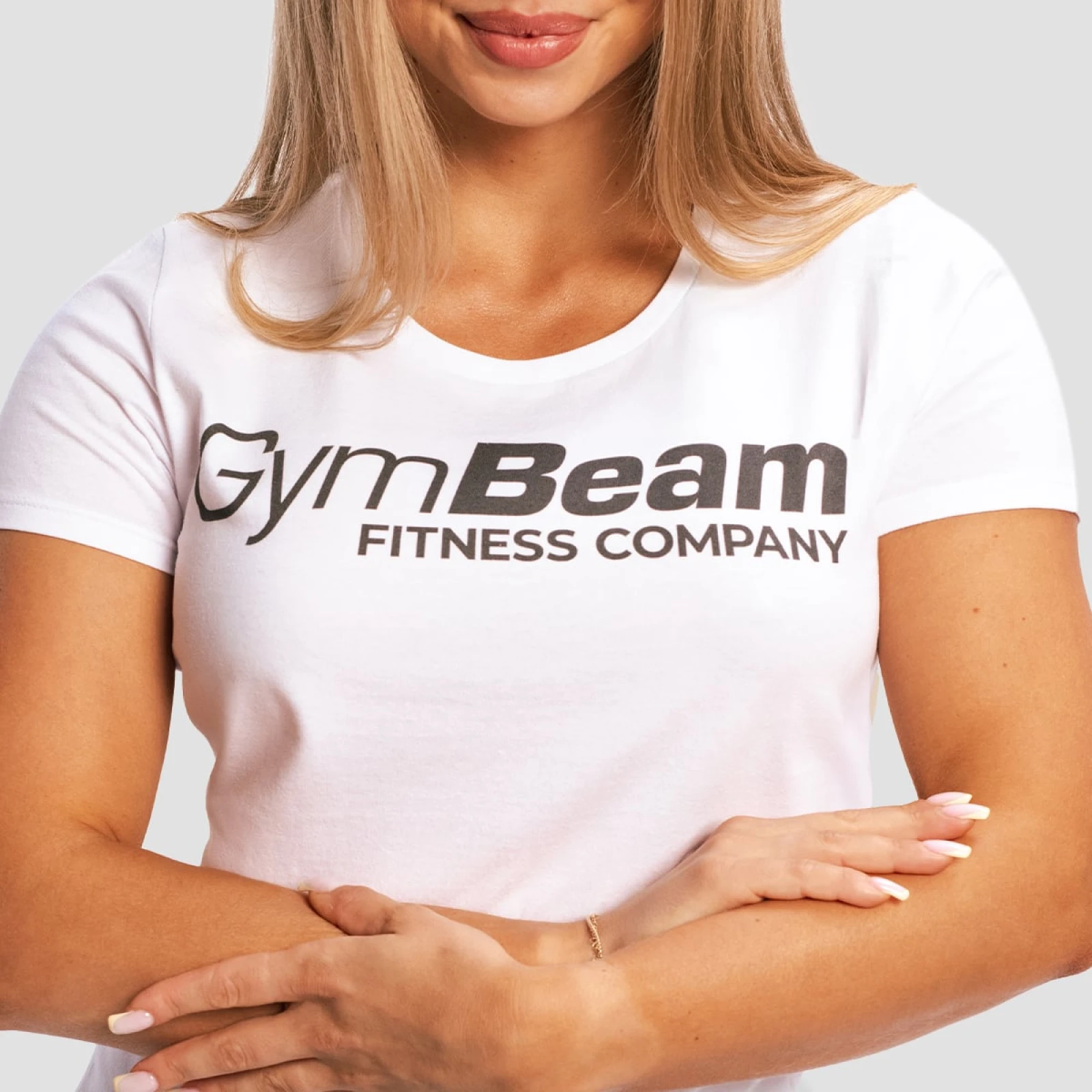 GymBeam Dámské tričko Fitness White - Velikost: XS | Barva: biela | Pohlavie: Dámské | Hmotnost: 0,1 kg · záber 2