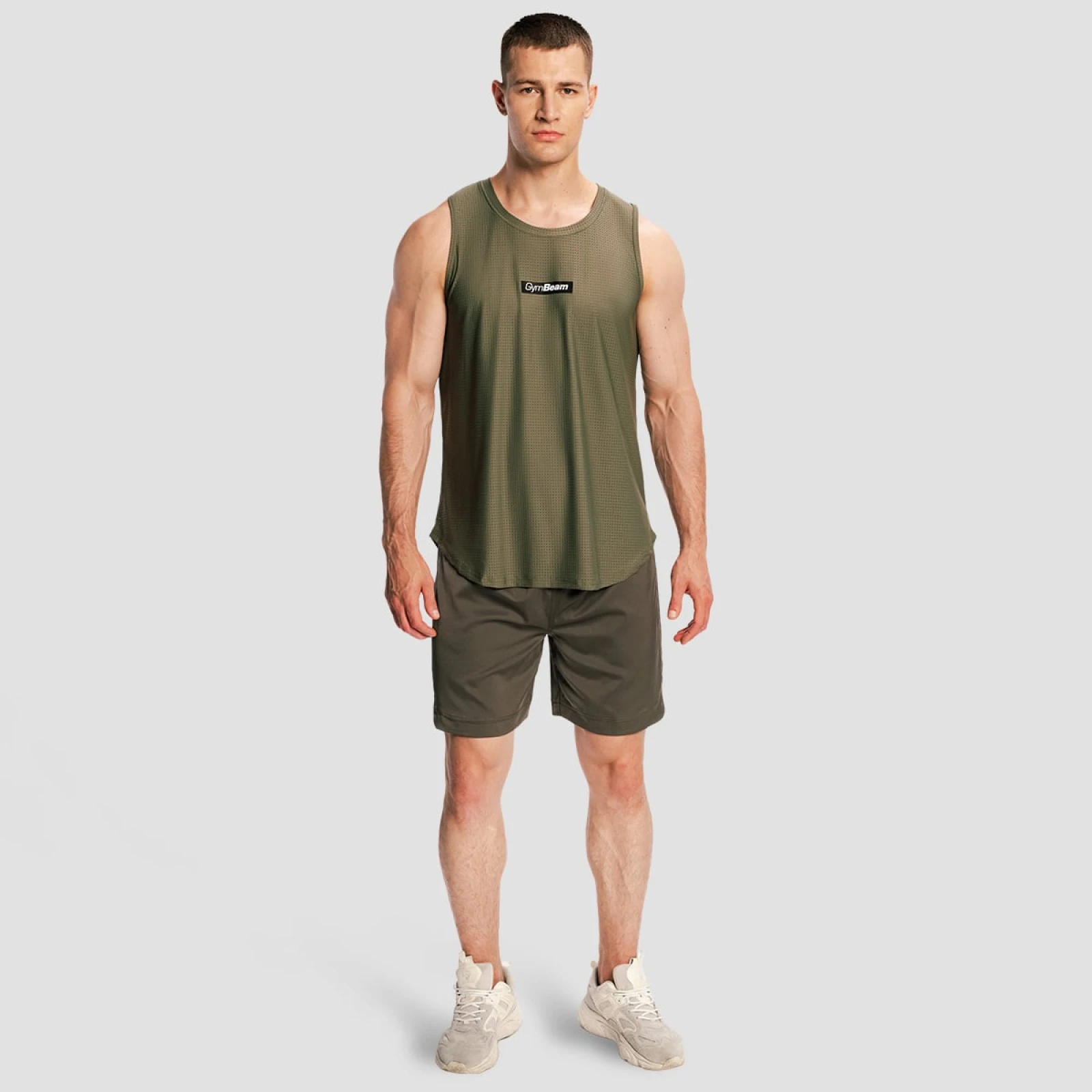 GymBeam Men‘s Combat Tank Top Olive Grey - Velikost: XXL | Barva: sivá | Pohlavie: Pánské | Hmotnost: 0,208 kg | Balení: 95 · záber 5