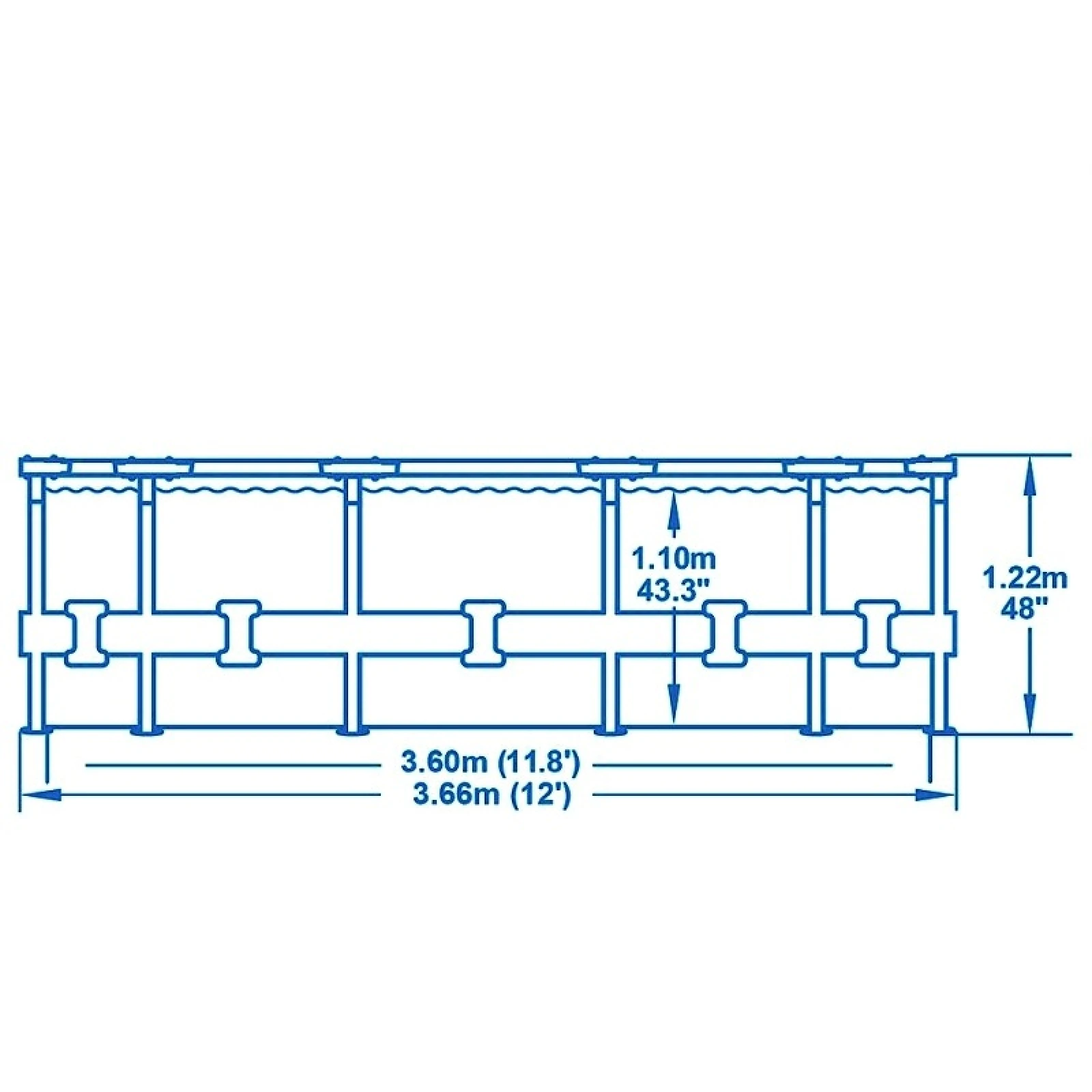 Bazén Steel Super Black Wood AVENLI 366 x 122 cm · záber 3