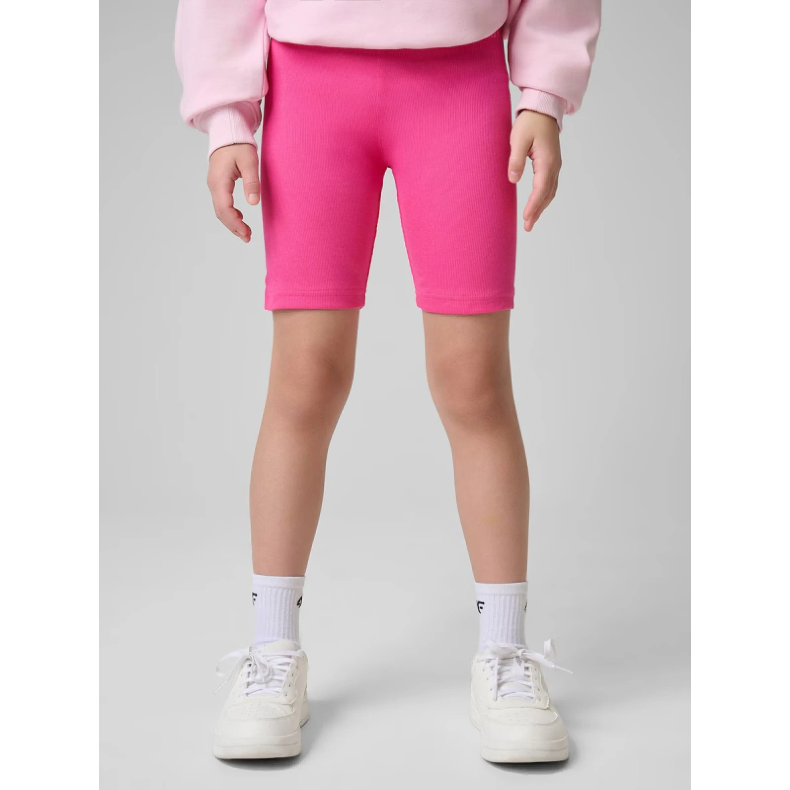 Dívčí kraťasy 4F JUNIOR SHORT TIGHTS CAS F024-55N-HOT PINK NEON · záber 2
