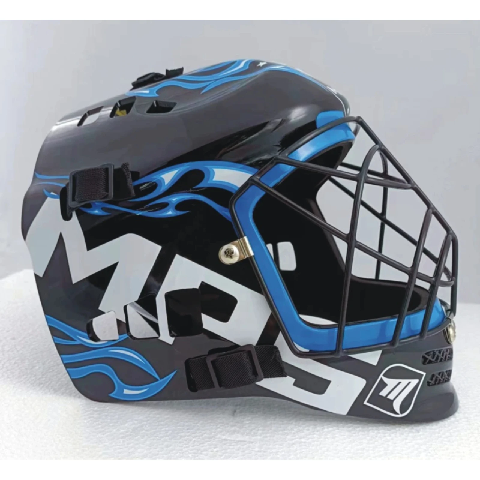 Florbalová helma MPS PRO FLAME - Black Blue · záber 2
