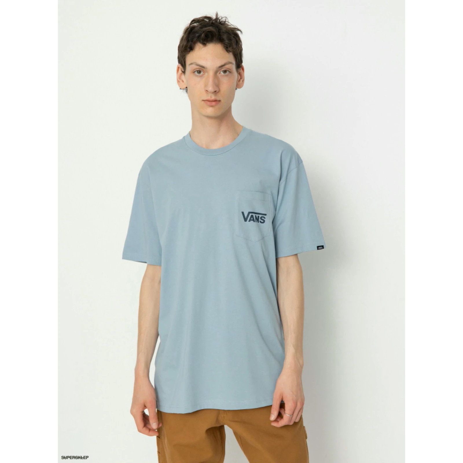 Pánské tričko s krátkým rukávem VANS STYLE 76 BACK SS TEE-DUSTY BLUE-DRESS BLUES · záber 2