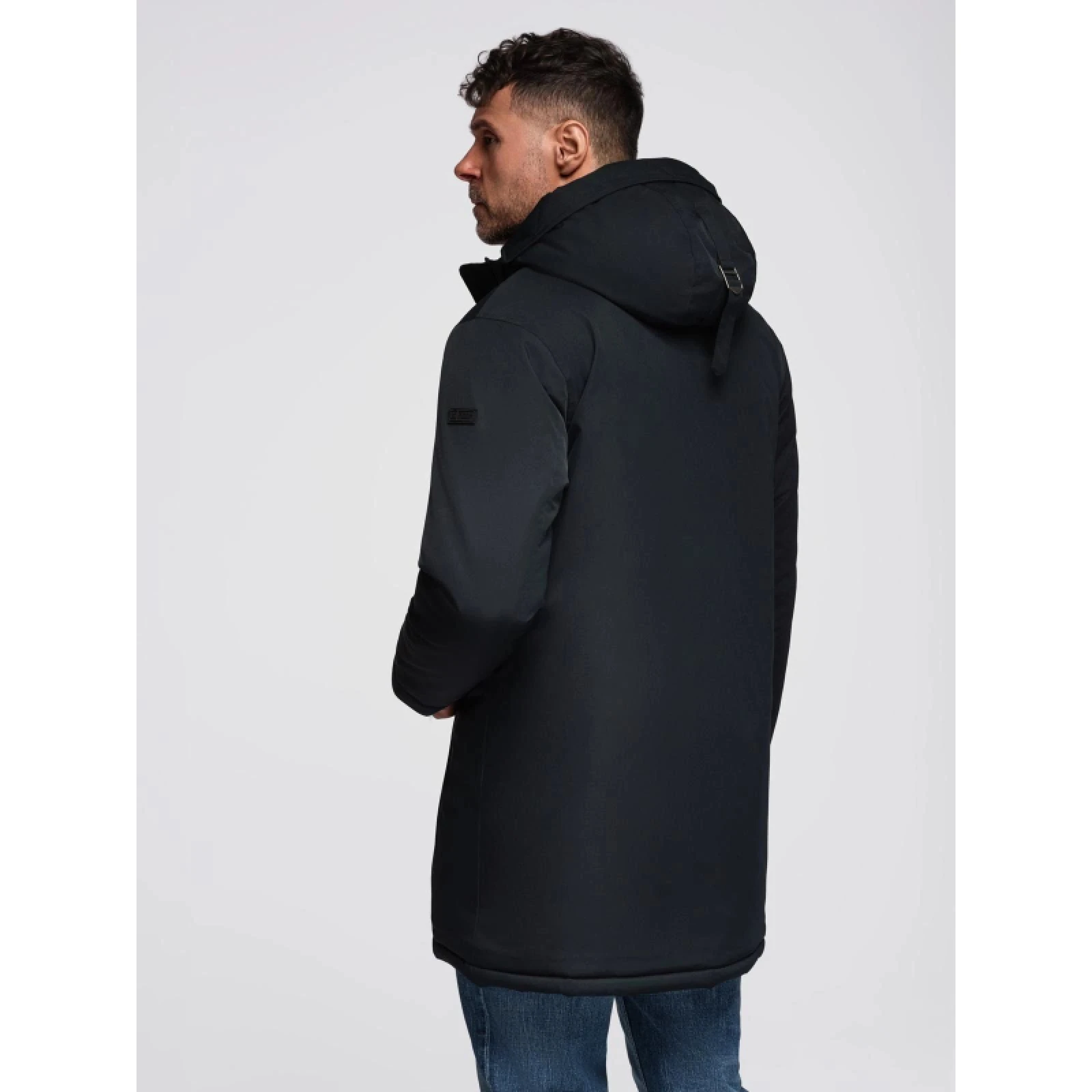 Pánská bunda s kapucí OMBRE Jacket OM-JAPJ-0313 V-6 black · záber 4