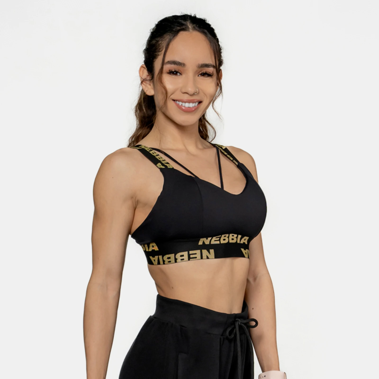 NEBBIA Sportovní podprsenka Intense Iconic Black/Gold · záber 3