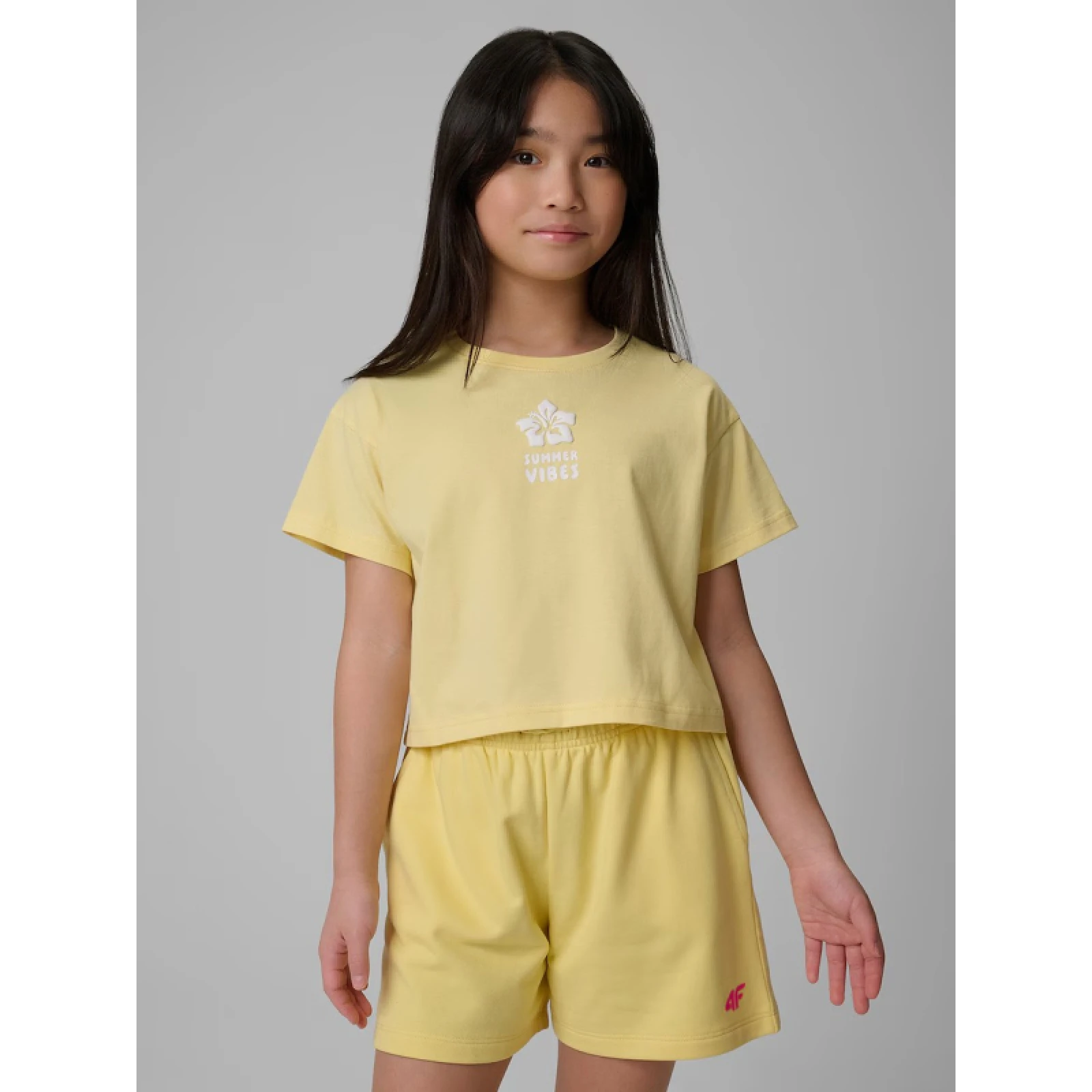 Dívčí tričko s krátkým rukávem 4F JUNIOR TSHIRT F2941-71S-YELLOW - Barva: žltá · záber 2