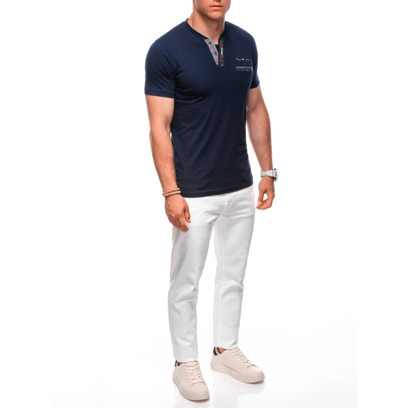 Pánské tričko s krátkým rukávem a v-výstřihem OMBRE T-shirt S1991 navy · záber 3