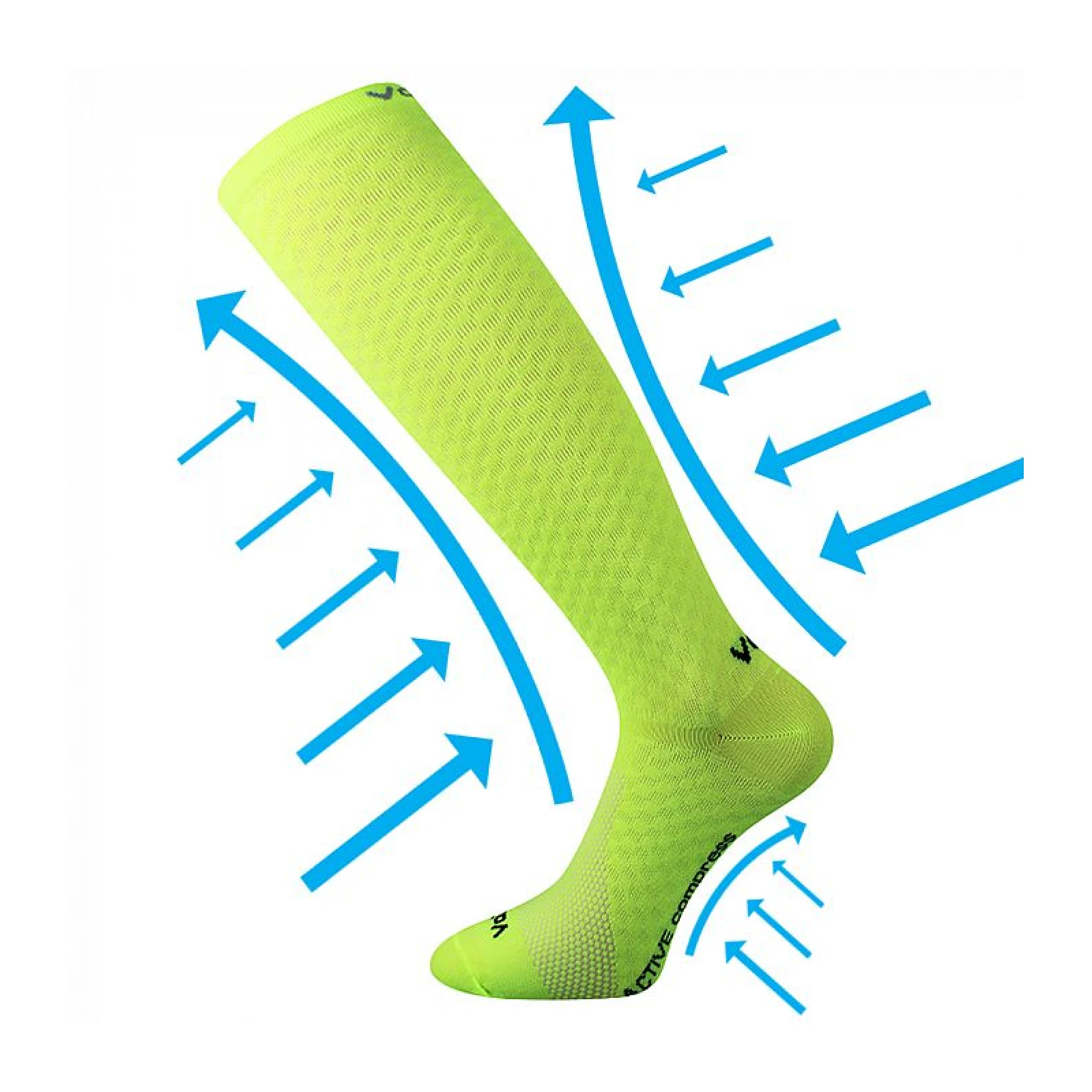 Běžecké kompresní podkolenky VOXX Lithe-neon yellow · záber 5