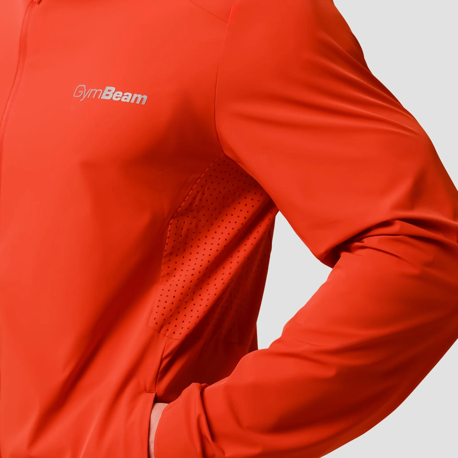 GymBeam Běžecká bunda Pulse Orange - Velikost: L | Barva: oranžová | Hmotnost: 0,24 kg | Balení: 50 · záber 2