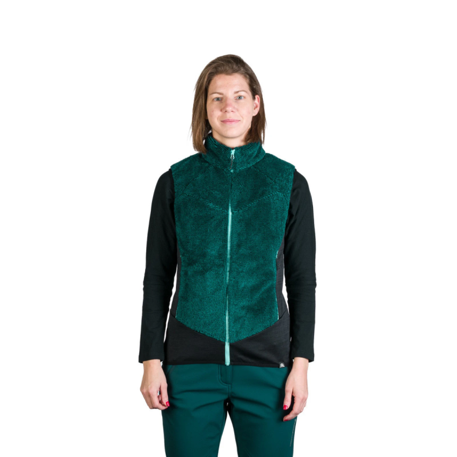 Dámská turistická fleece vesta NORTHFINDER DEE-630inkblueblack · záber 3