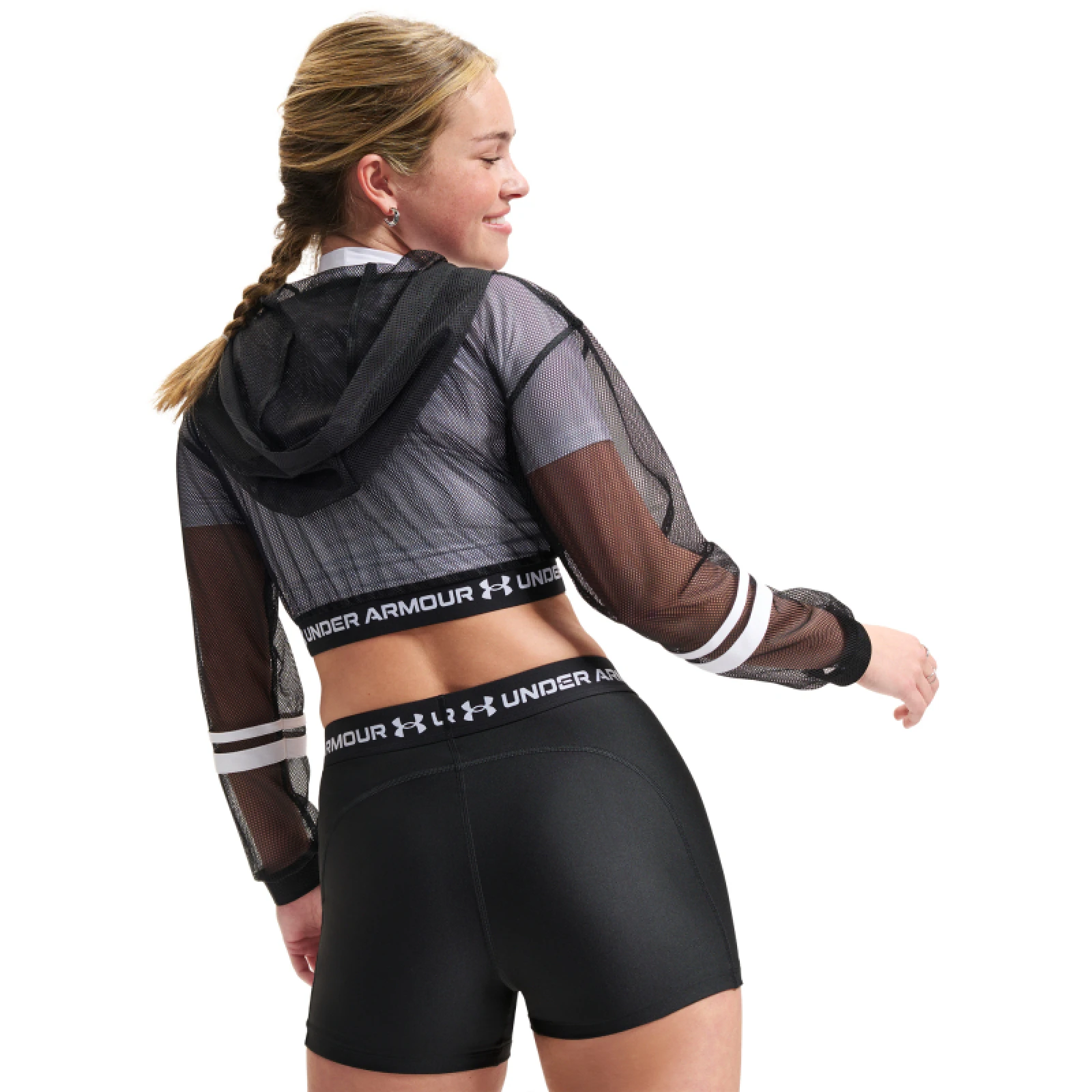 Dámská tréninková bunda UNDER ARMOUR HeatGear Mesh FZ-BLK - Pohlavie: Dámské · záber 2