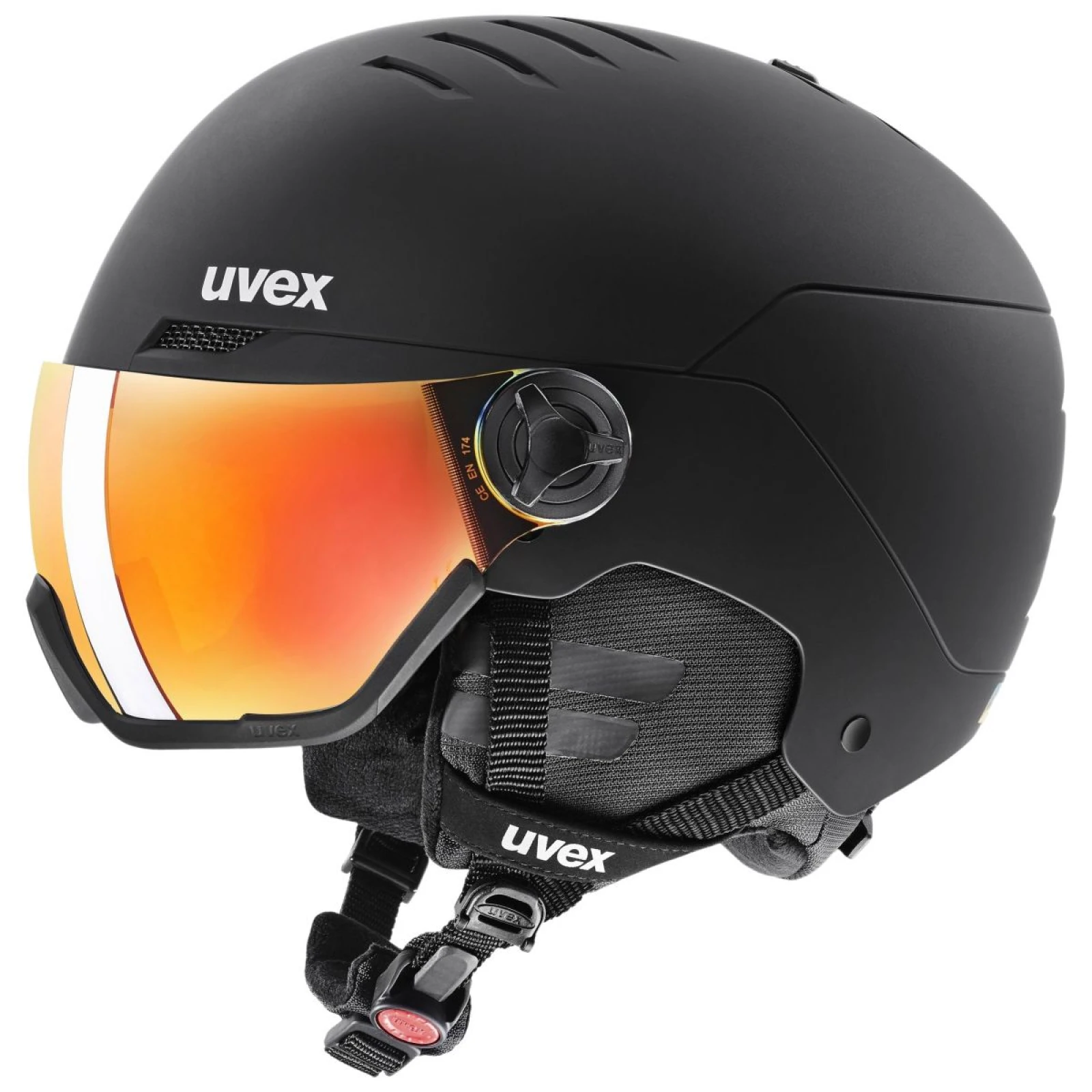 Uvex Wanted Visor, lyžařská helma s hledím, černá · záber 2