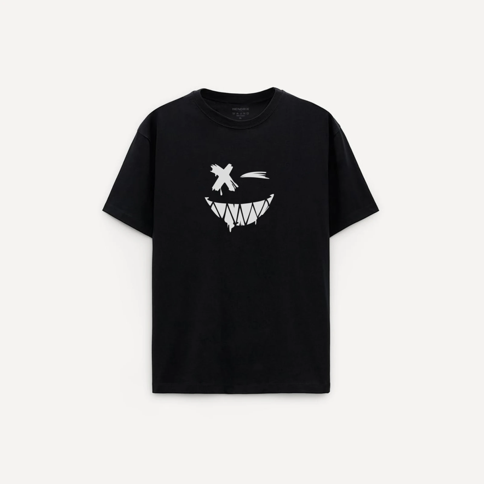 Oversized Tričko, Barva Bílá, s Potiskem Angry Smiley · záber 1