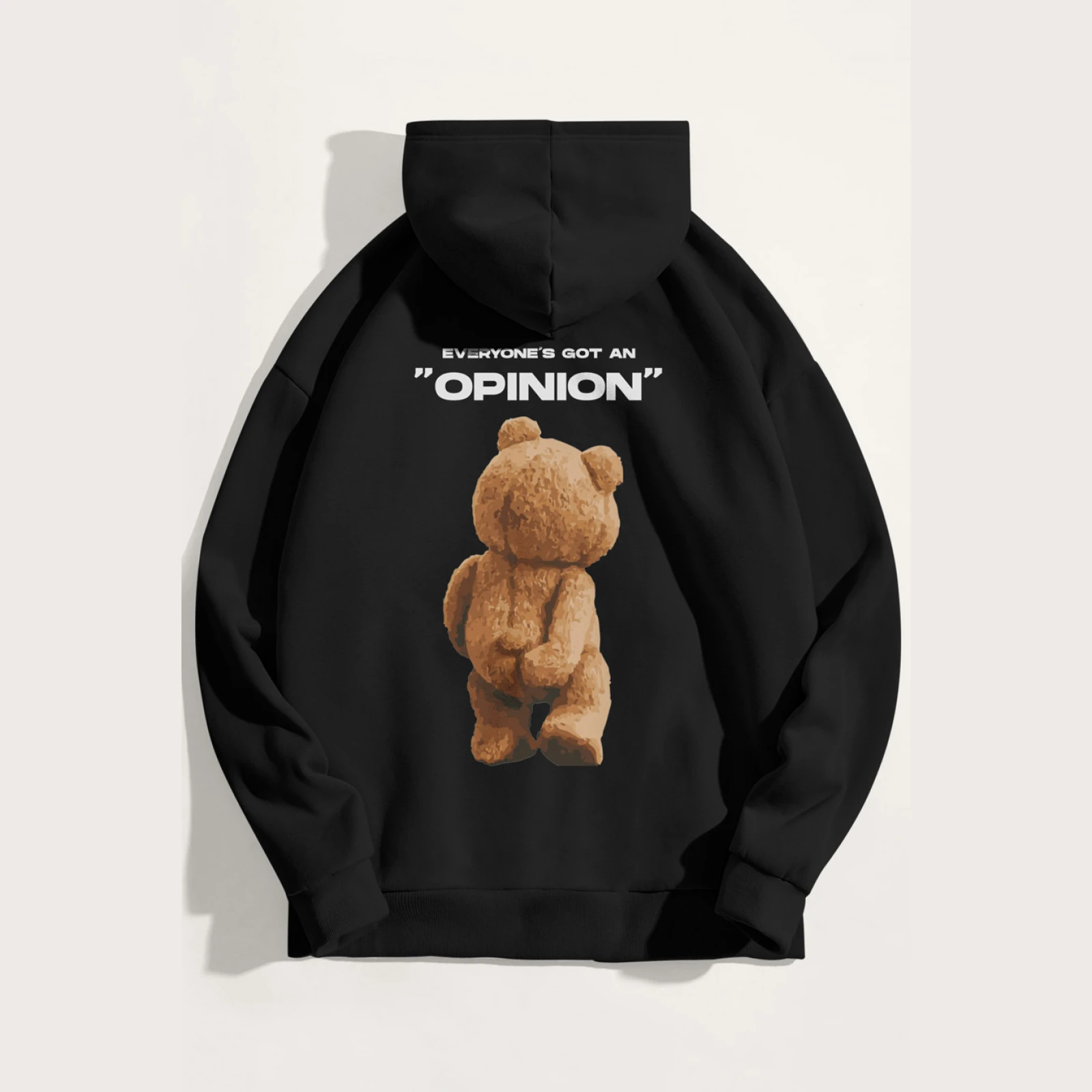 Mikina s Kapucí, Barva Bílá, s Potiskem Everyones Got An Opinion · záber 1