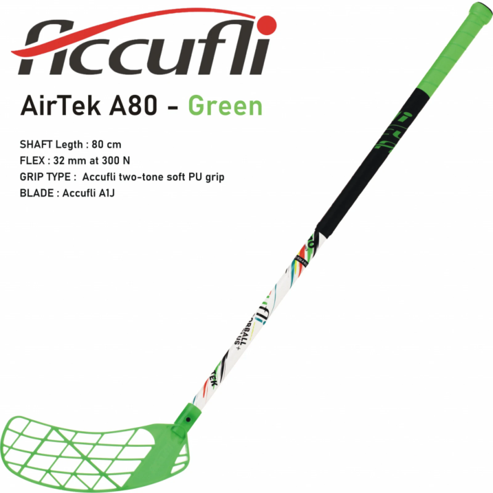 Florbalová hokejka ACCUFLI AirTek A80 White L · záber 2