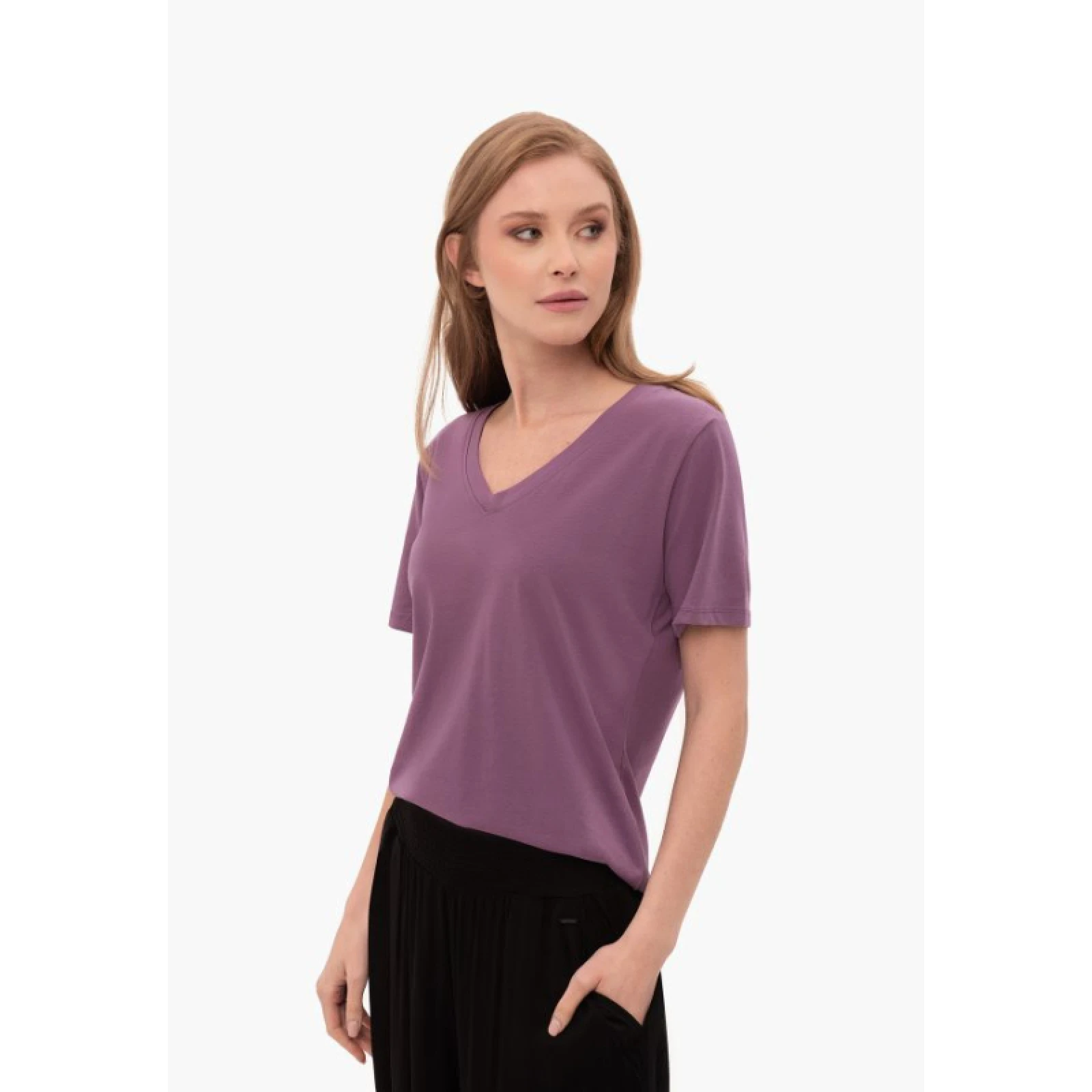Dámské tričko s krátkým rukávem VOLCANO LEA-402-VIOLET · záber 2