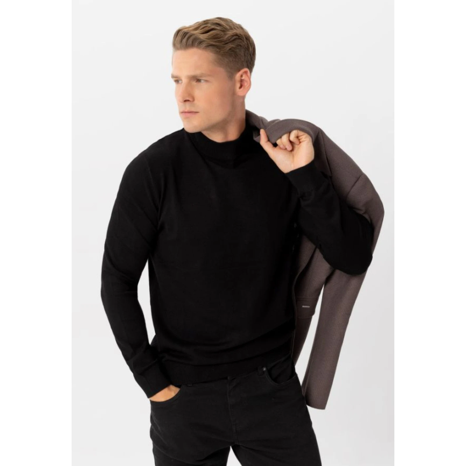 Pánský svetr VOLCANO S-BAZ-700-BLACK · záber 2