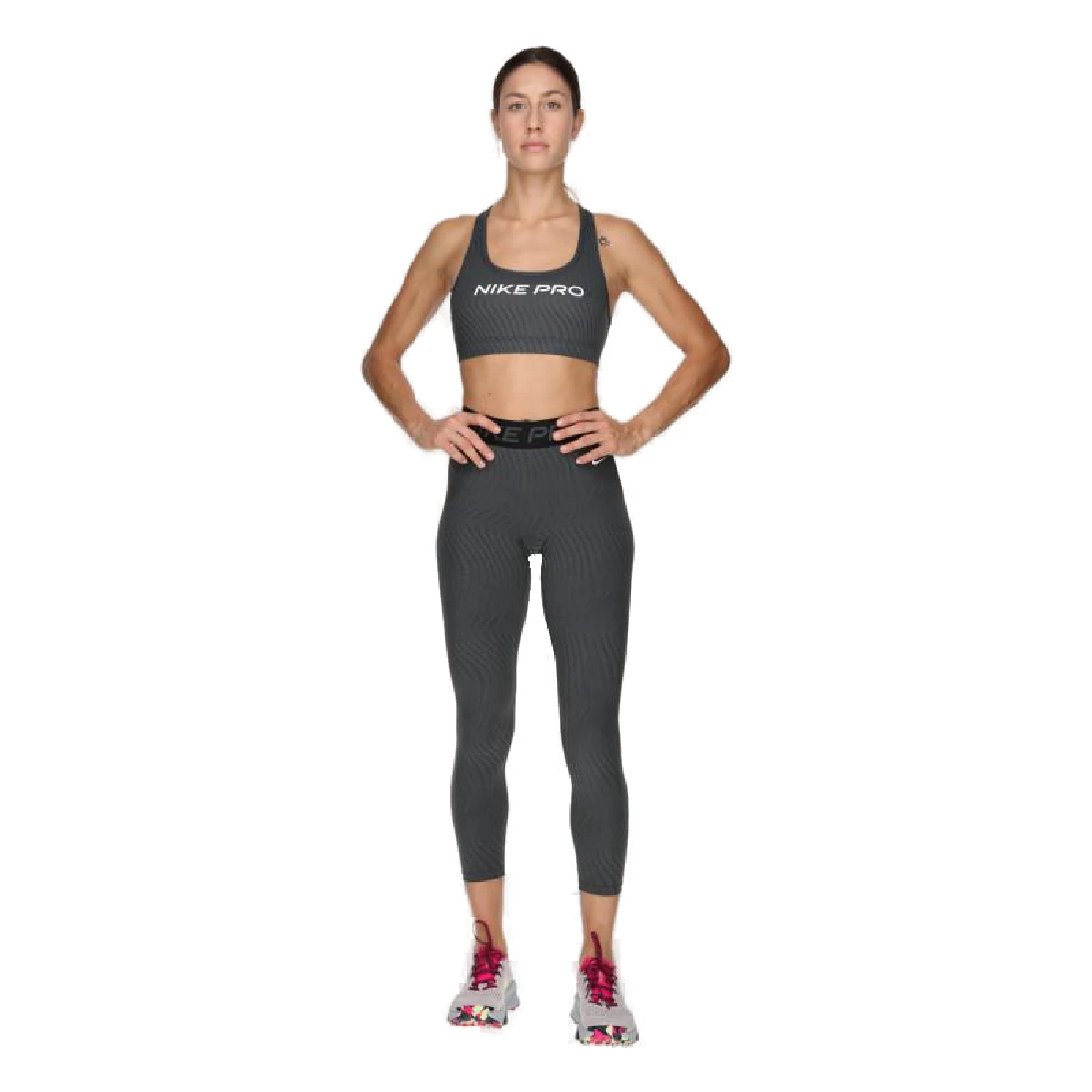 Dámská sportovní tréninková podprsenka NIKE PRO W SWSH LGT SPT AOP BRA-FN4708-060-ANTHRACITE · záber 4