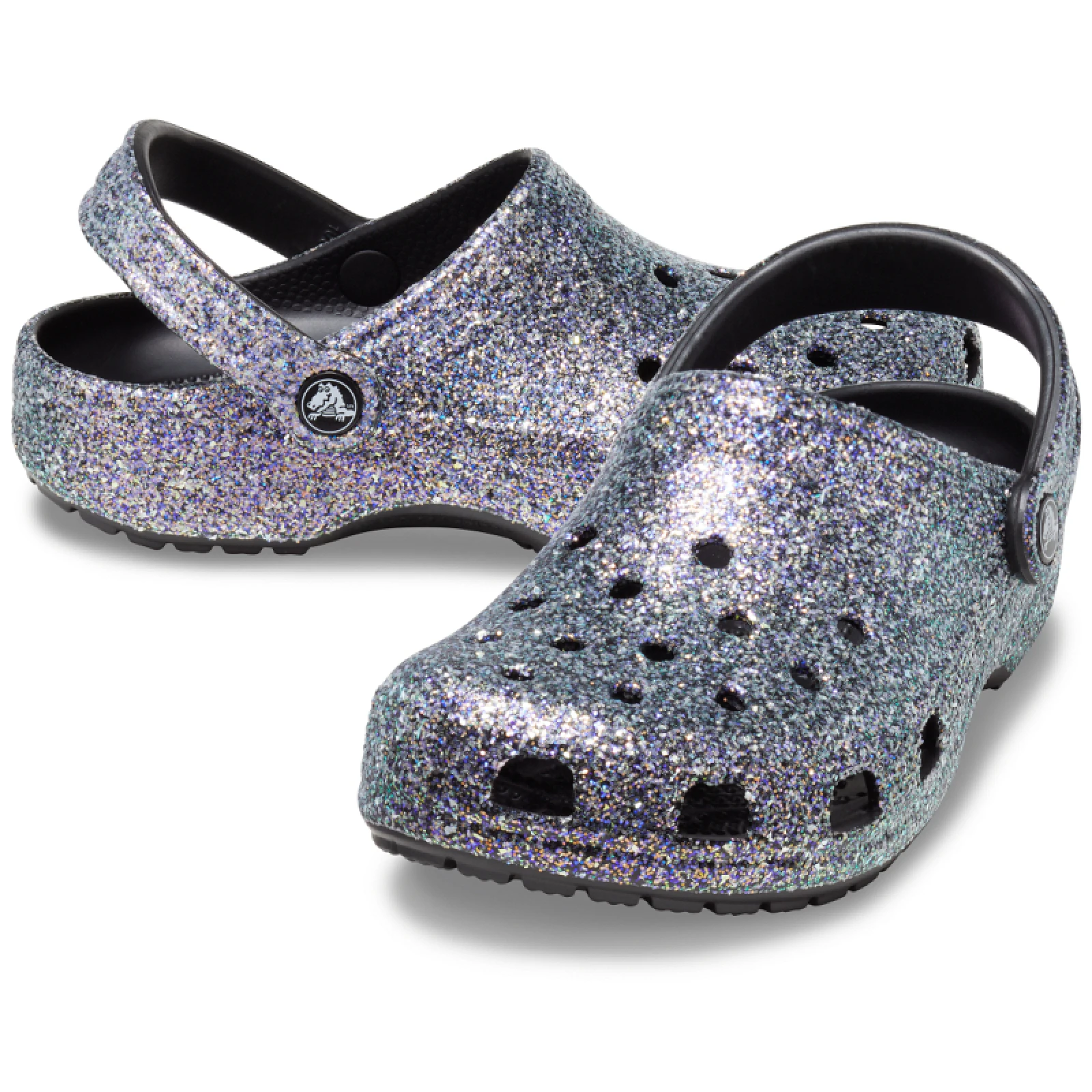 Kroksy (rekreační obuv) CROCS Classic Glitter Clog black multi · záber 5