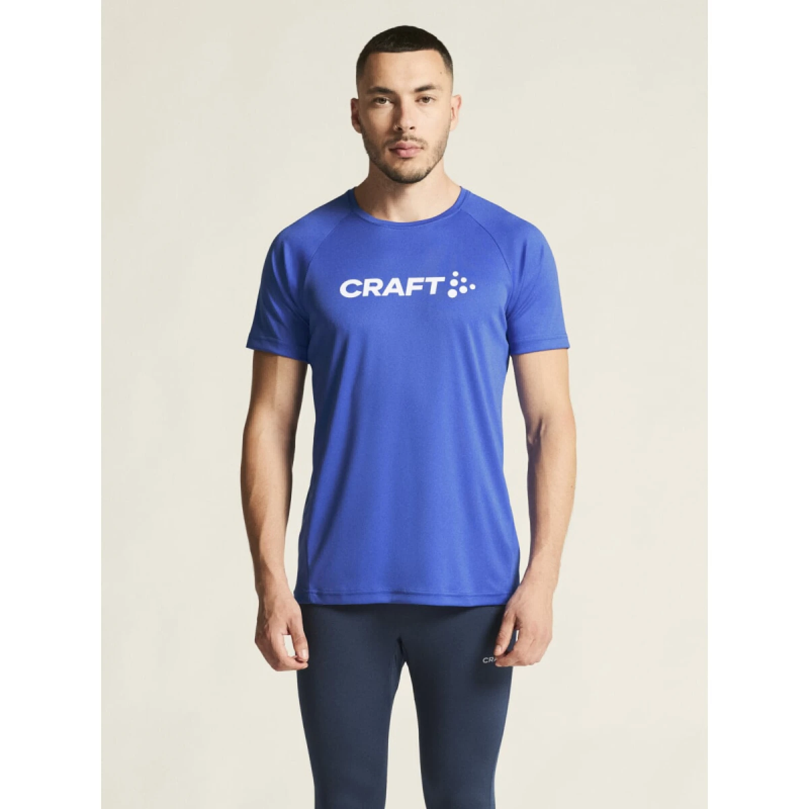 Pánské tréninkové tričko s krátkým rukávem CRAFT T-Shirt CORE Essence Logo - Velikost: S | Barva: modrá · záber 9