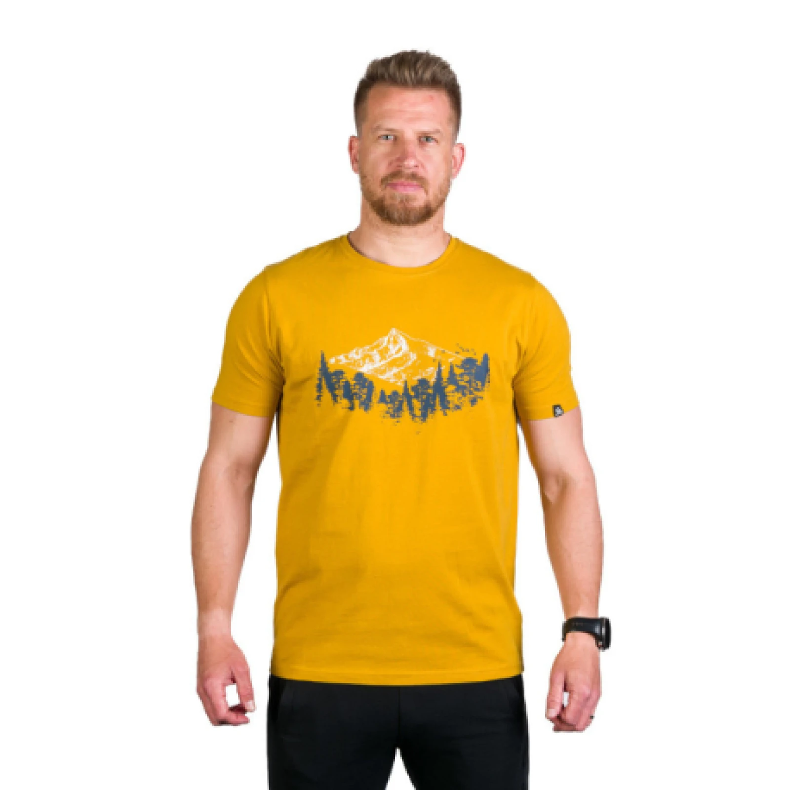 Pánské turistické tričko s krátkým rukávem NORTHFINDER KORY-314-goldenyellow · záber 1