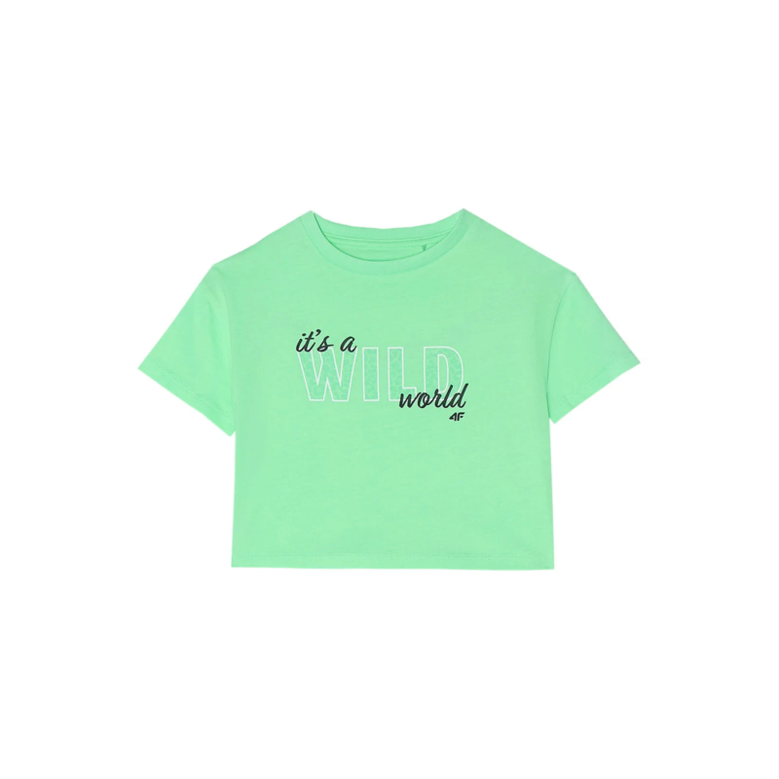 Dívčí tričko s krátkým rukávem 4F JUNIOR TSHIRT-4FJWSS24TTSHF1144-42N-LIGHT GREEN NEON · záber 5