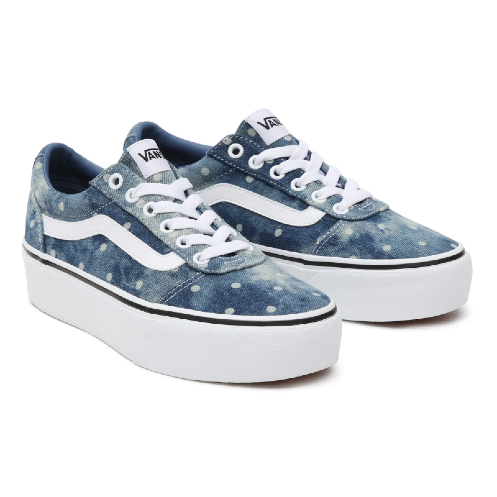 Dámská rekreační obuv VANS WM Ward Platform (Denim Dots) moonlight blue white · záber 3