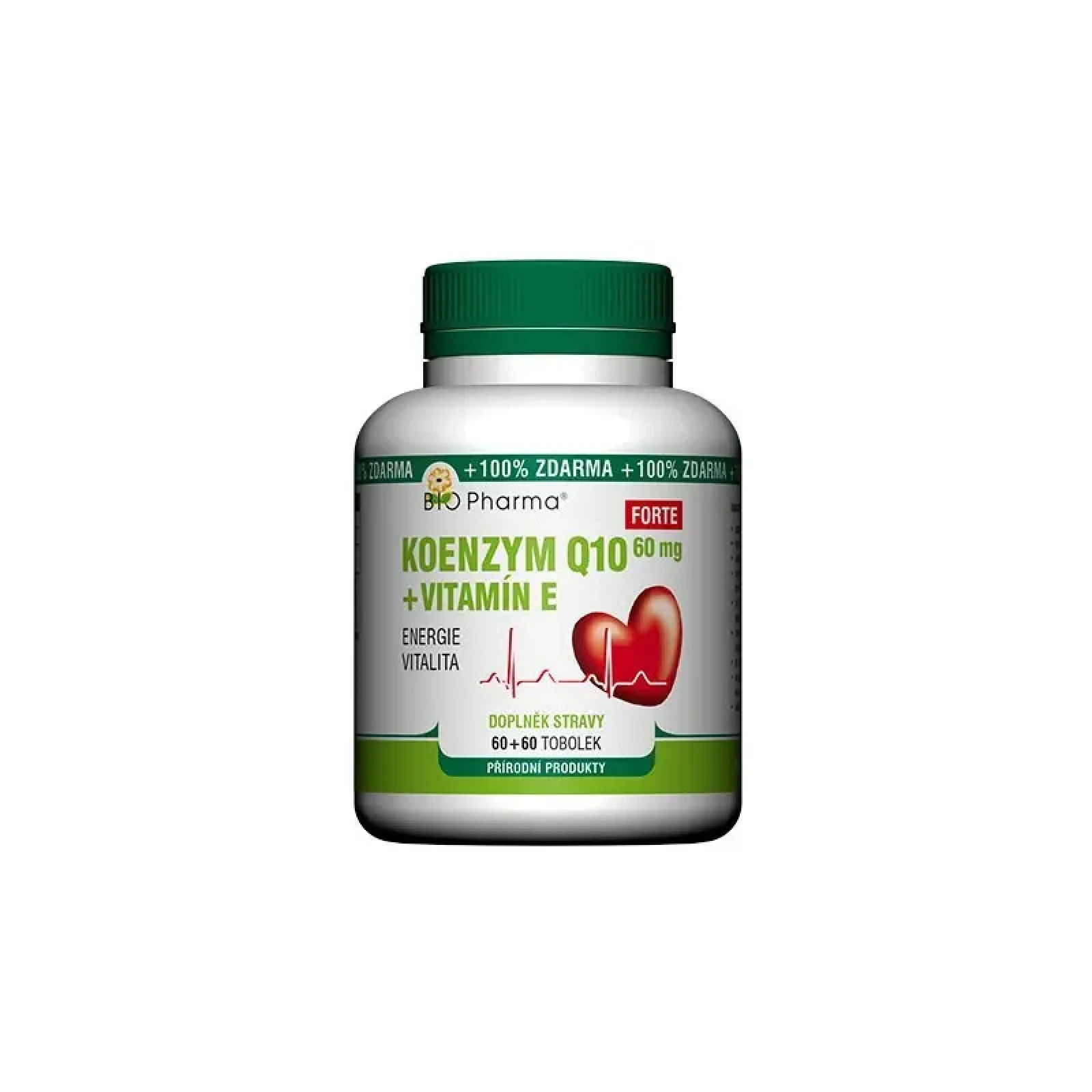 BioPharma Koenzym Q10 Forte 60 mg + Vitamín E 120 kapslí · záber 1