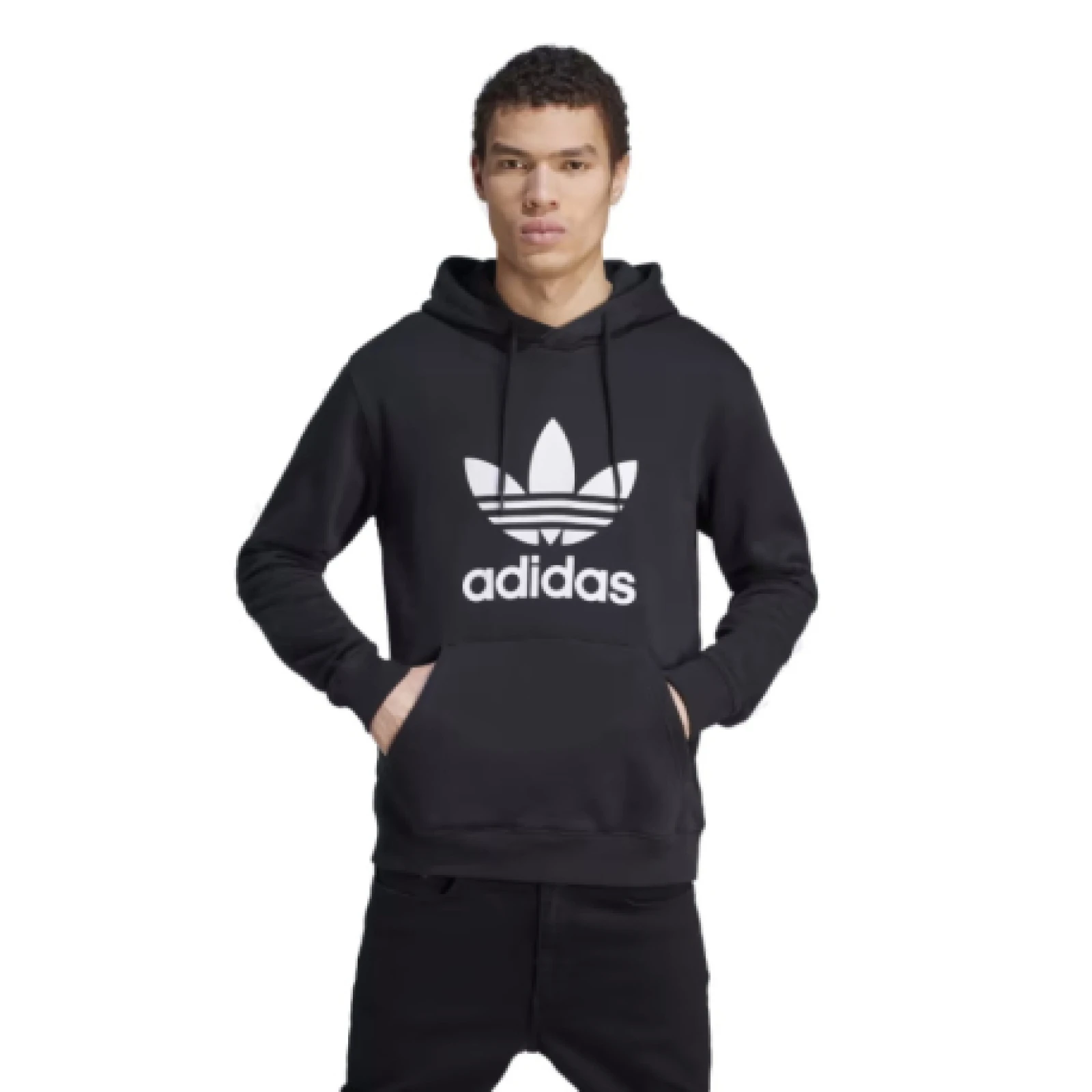 Pánská mikina s kapucí ADIDAS ORIGINALS TREFOIL HOODY-IM4489-black white · záber 1