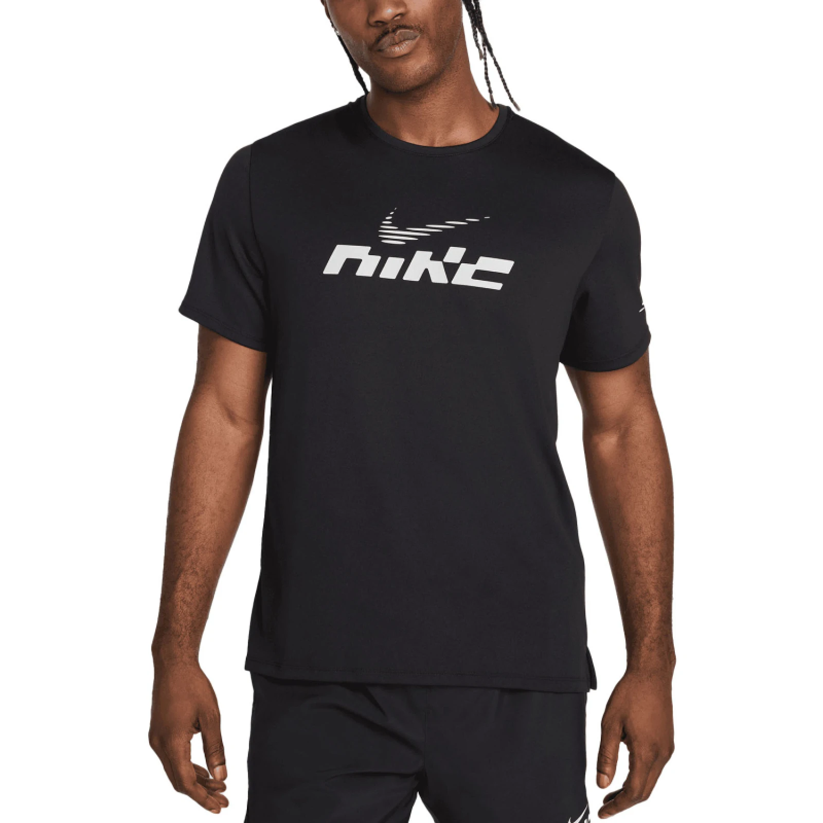 Pánské běžecké tričko s krátkým rukávem NIKE M NK DF UV MILER FLASH SS-010-Black · záber 2