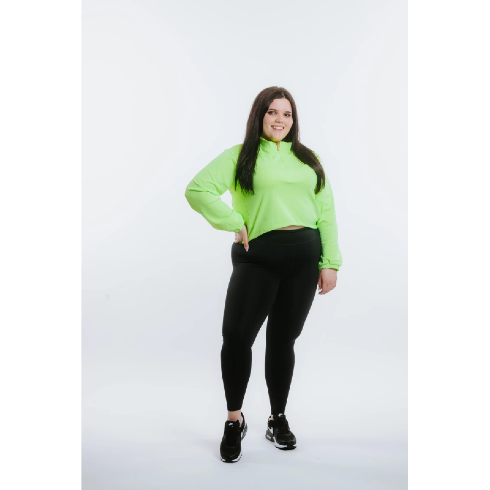 Dámská běžecká mikina s 1 2 zipem ANTA Knit Track Top-862225702-1-SS22_Q2-Fluorescent Green · záber 5