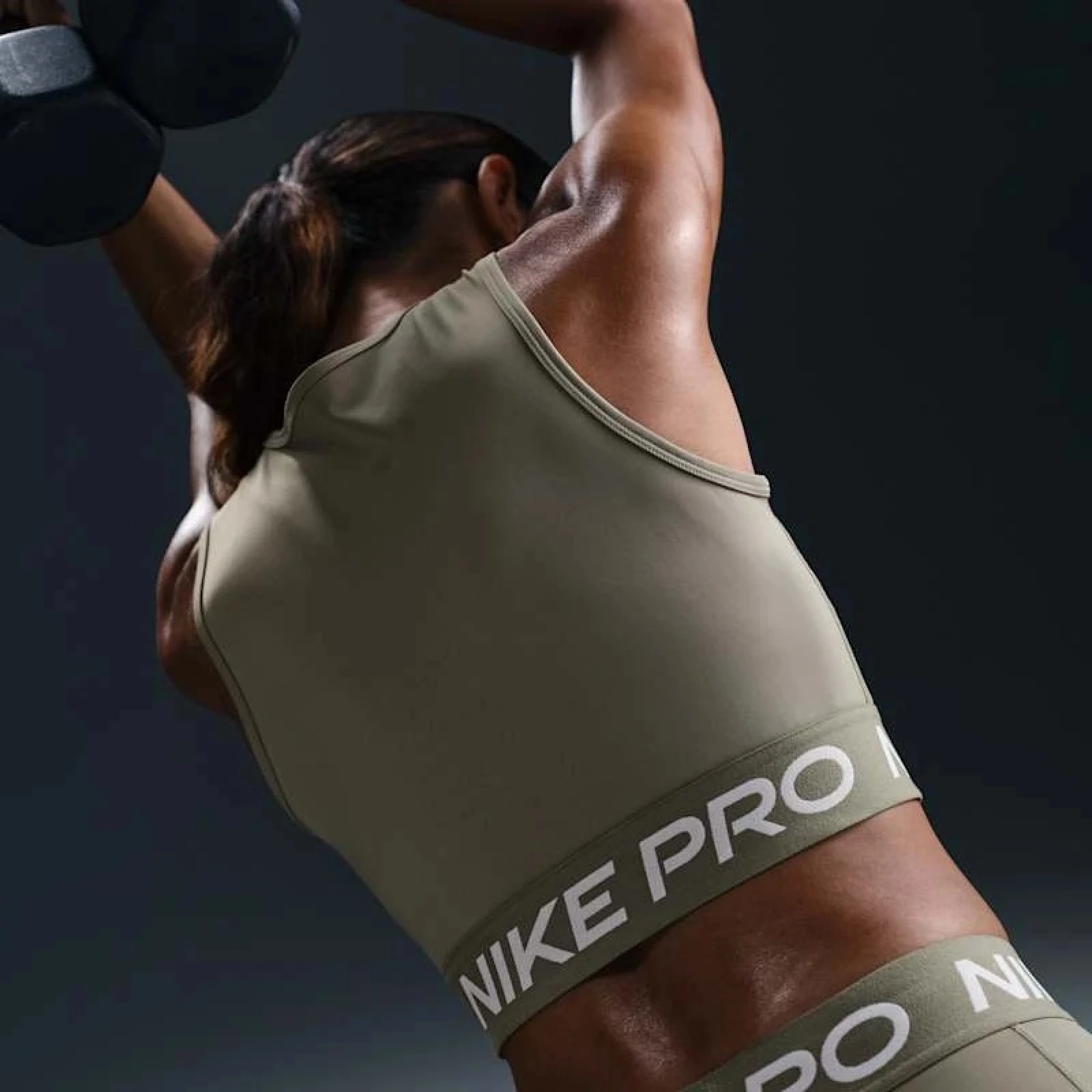 Dámské tréninkové tílko NIKE PRO DF 365 CROP TANK-320-Beige - Pohlaví: Dámské · záber 3