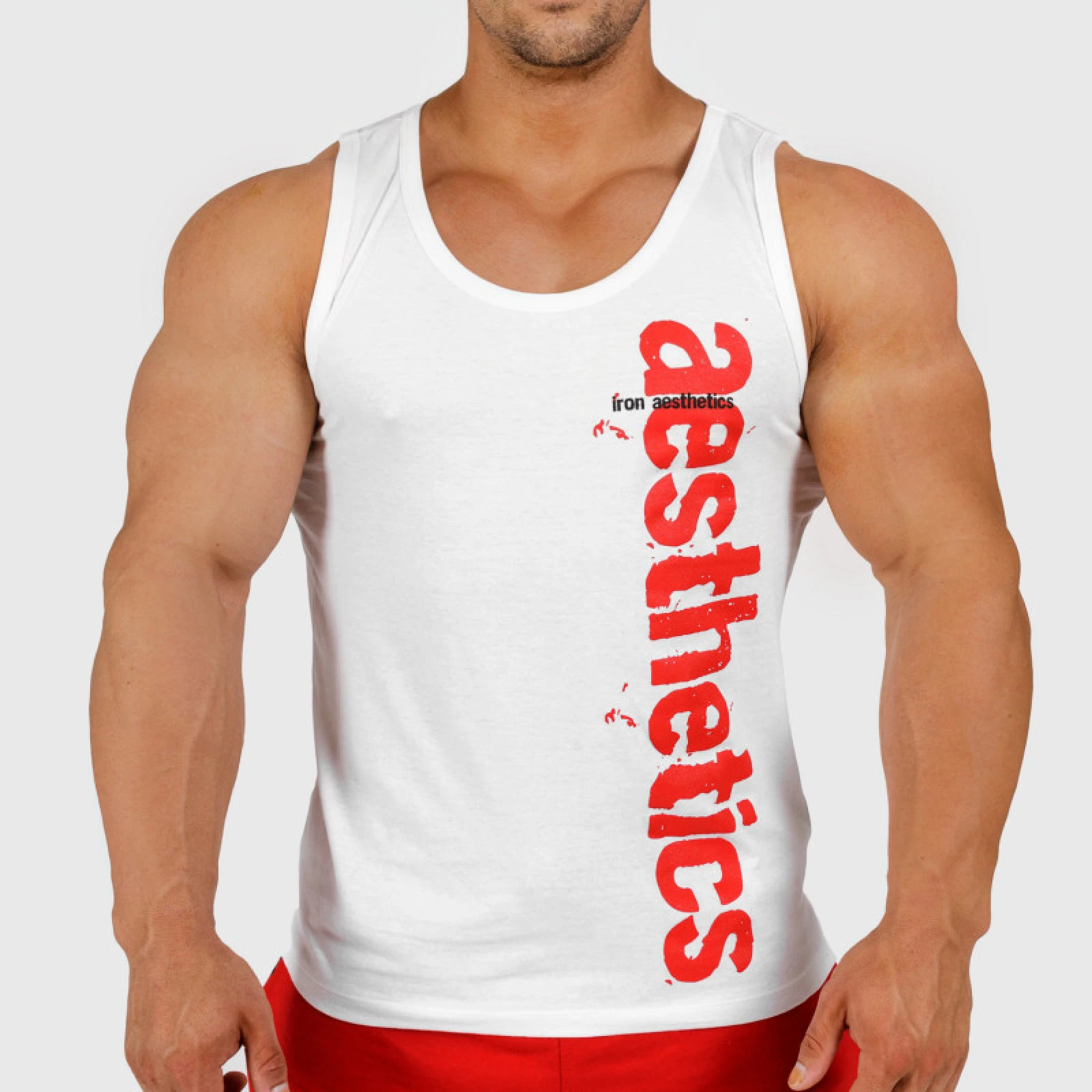 Pánské fitness tílko Iron Aesthetics Cross, bílé · záber 5