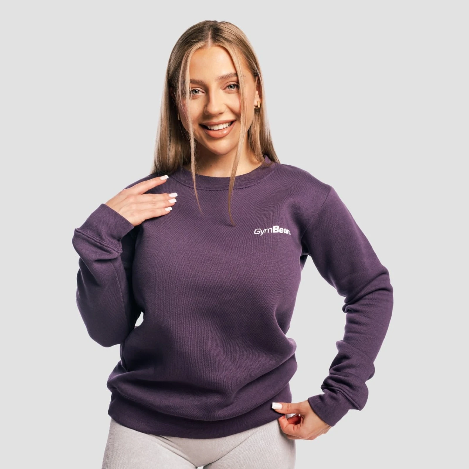 Gymbeam Dámská Mikina Basic Jumper Obsidian - Velikost: XS | Barva: fialová | Pohlavie: Dámské | Hmotnost: 0,354 kg | Balení: 25 · záber 1