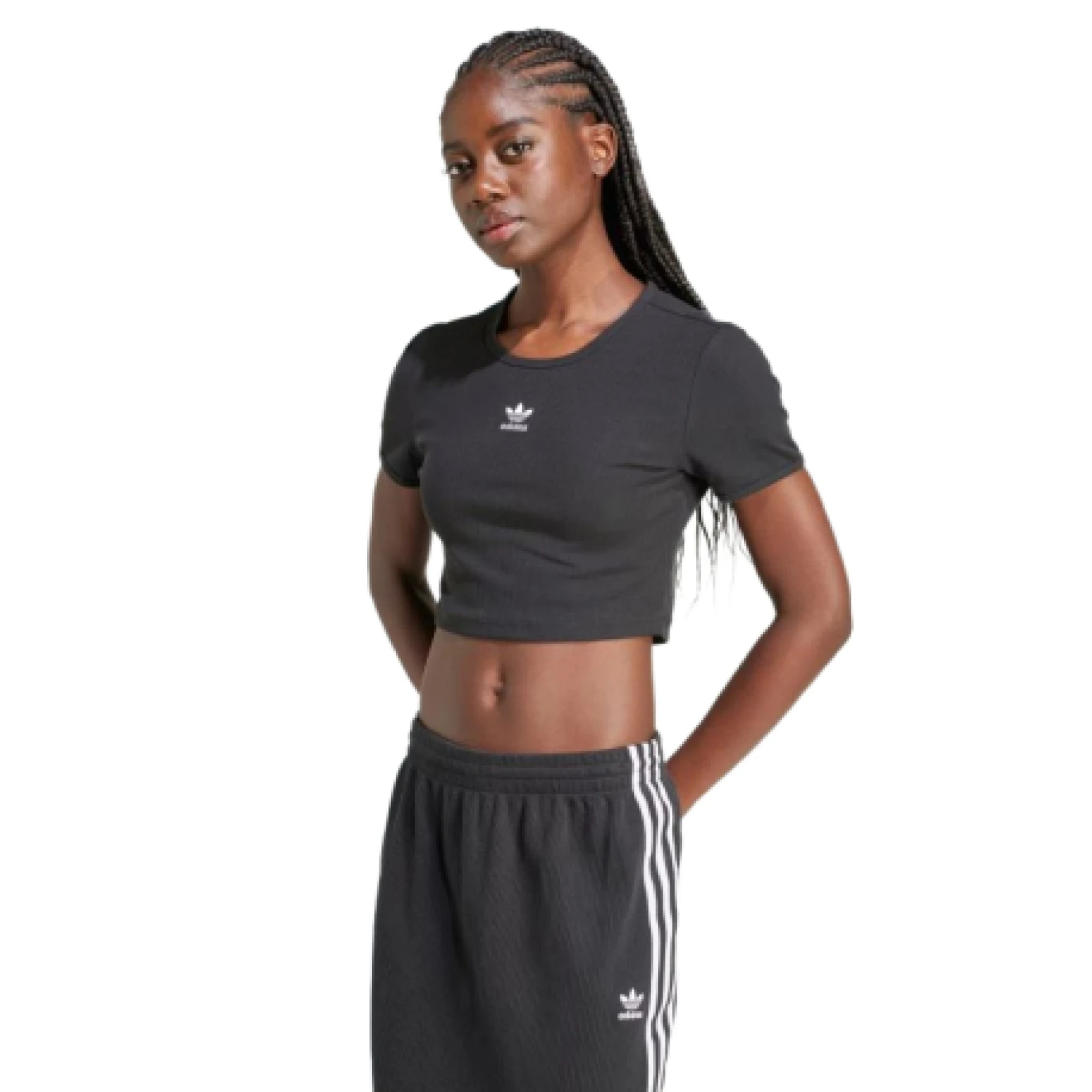 Dámské tričko s krátkým rukávem ADIDAS ORIGINALS ESS RIB TEE- WHITE · záber 1