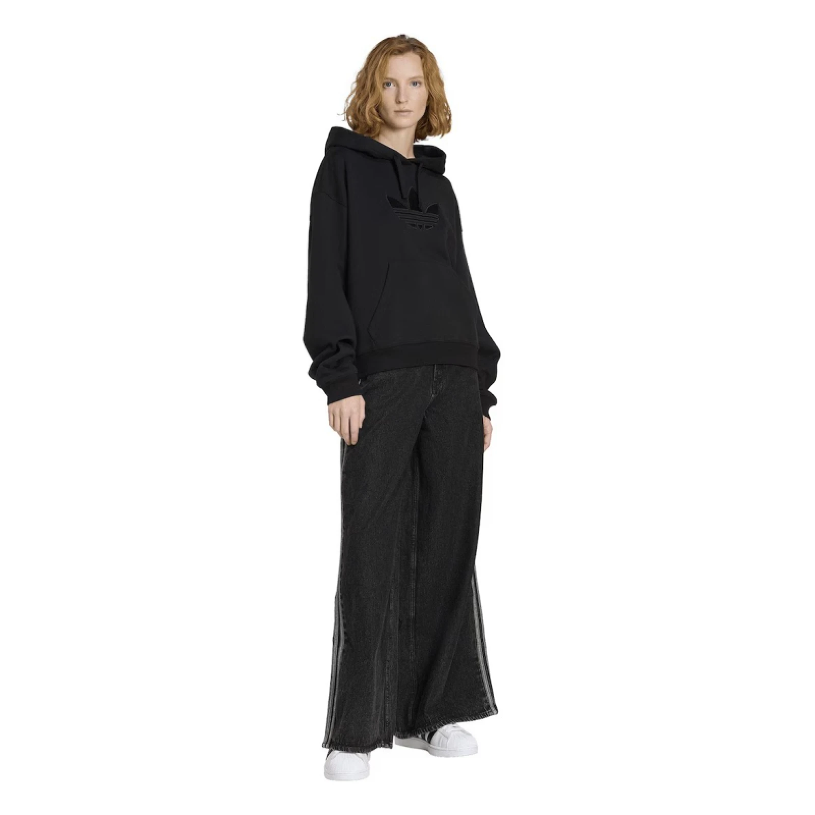 Dámská mikina s kapucí ADIDAS ORIGINALS TREFOIL HOODIE BLACK · záber 3