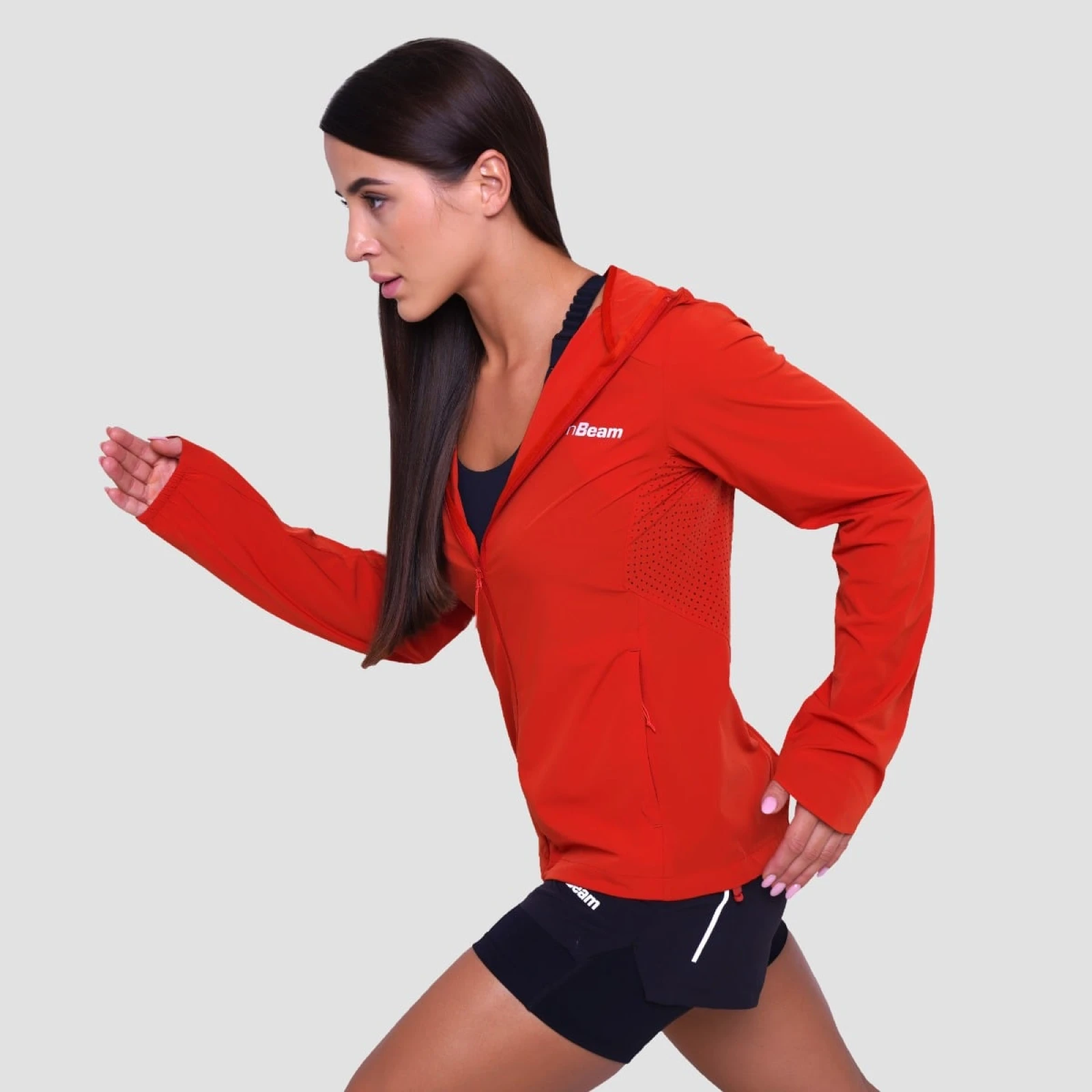 GymBeam Dámská běžecká bunda Pulse Orange - Velikost: XXL | Barva: oranžová | Pohlavie: Dámské · záber 4